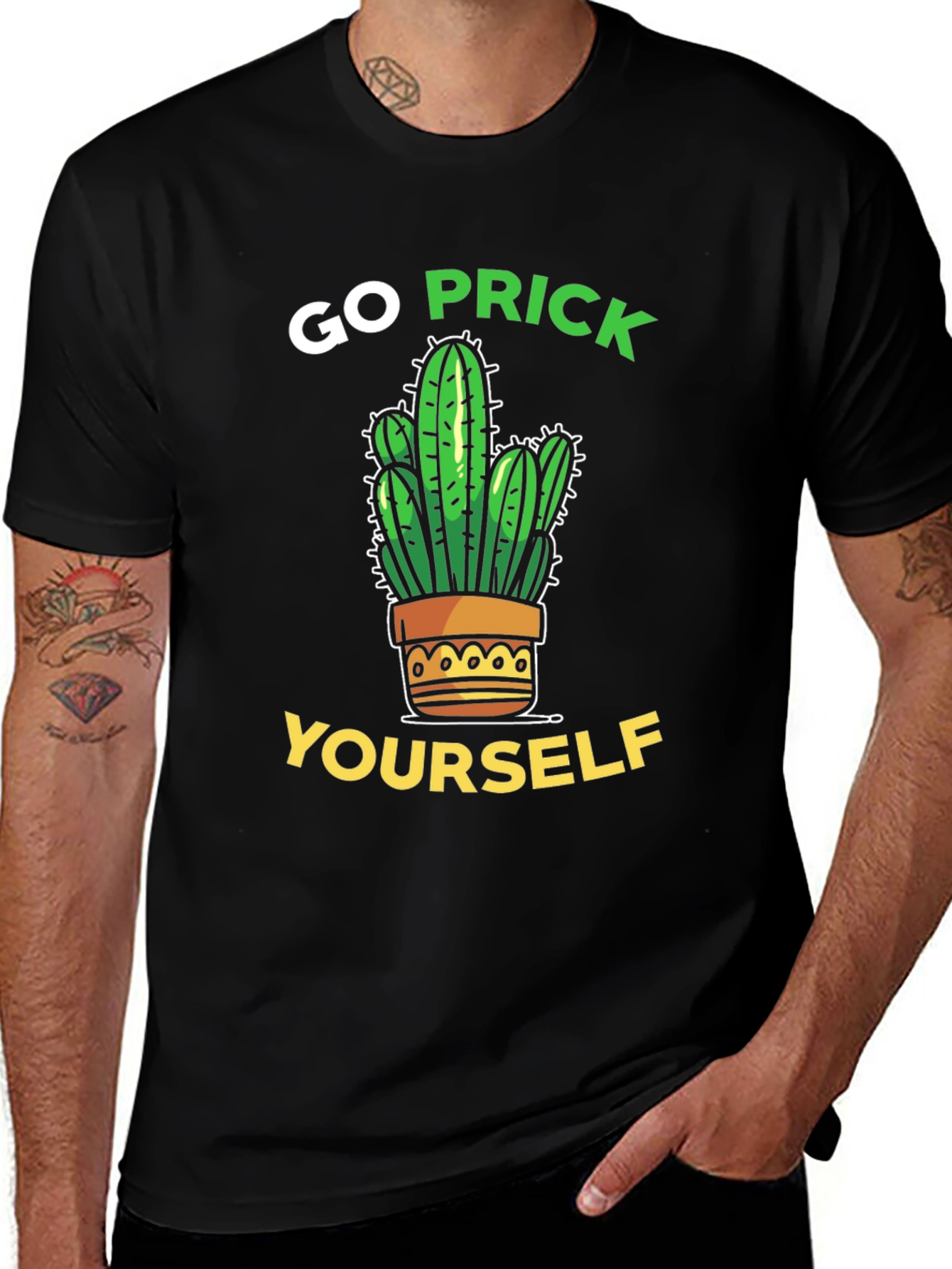 Go Prick Yourself T-Shirt, Sarcastic Cactus Tee