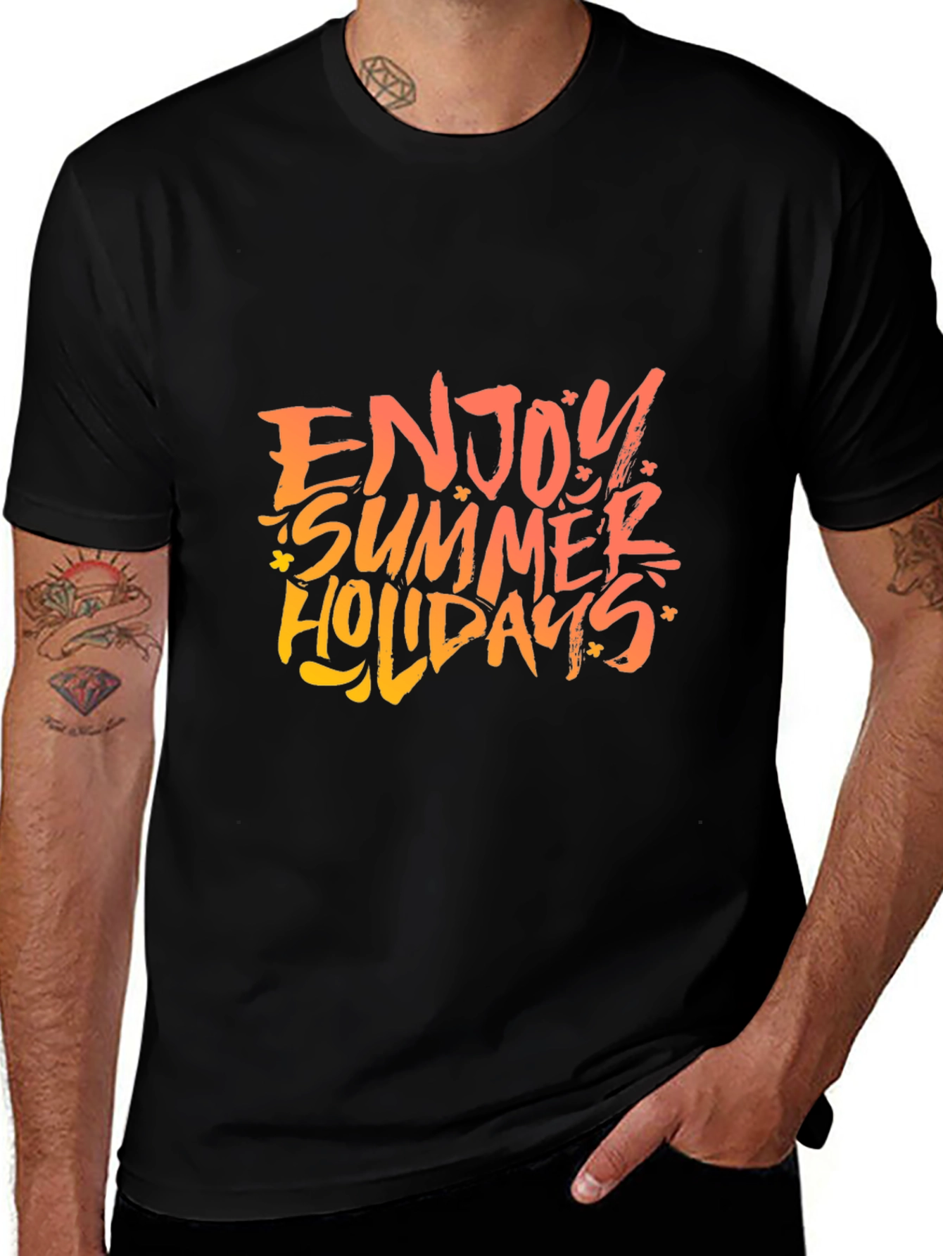 Variant 30 of Enjoy Summer Holidays Black Graphic T-Shirt