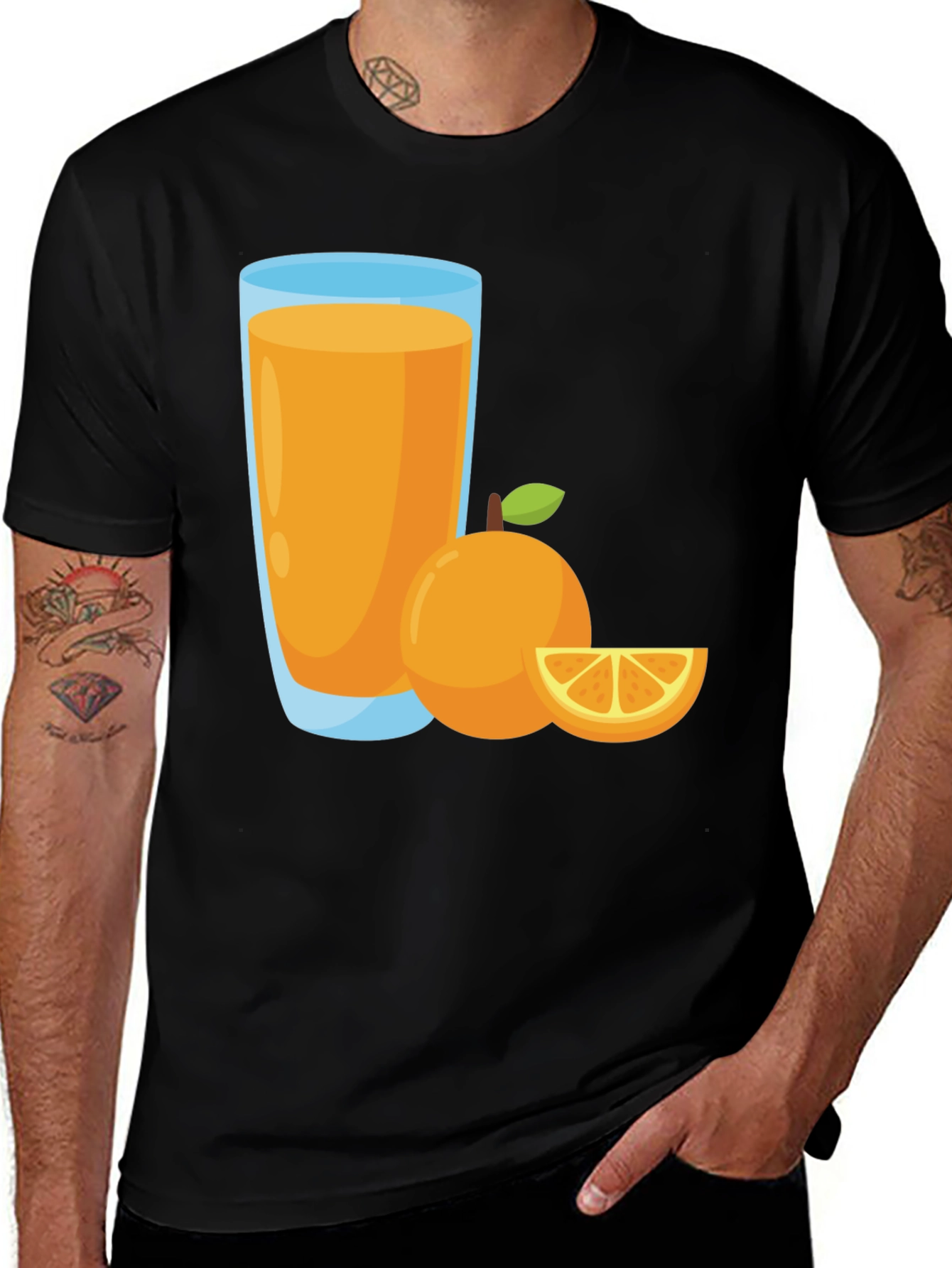 Orange Juice Graphic Tee - Refreshing Fruit Design