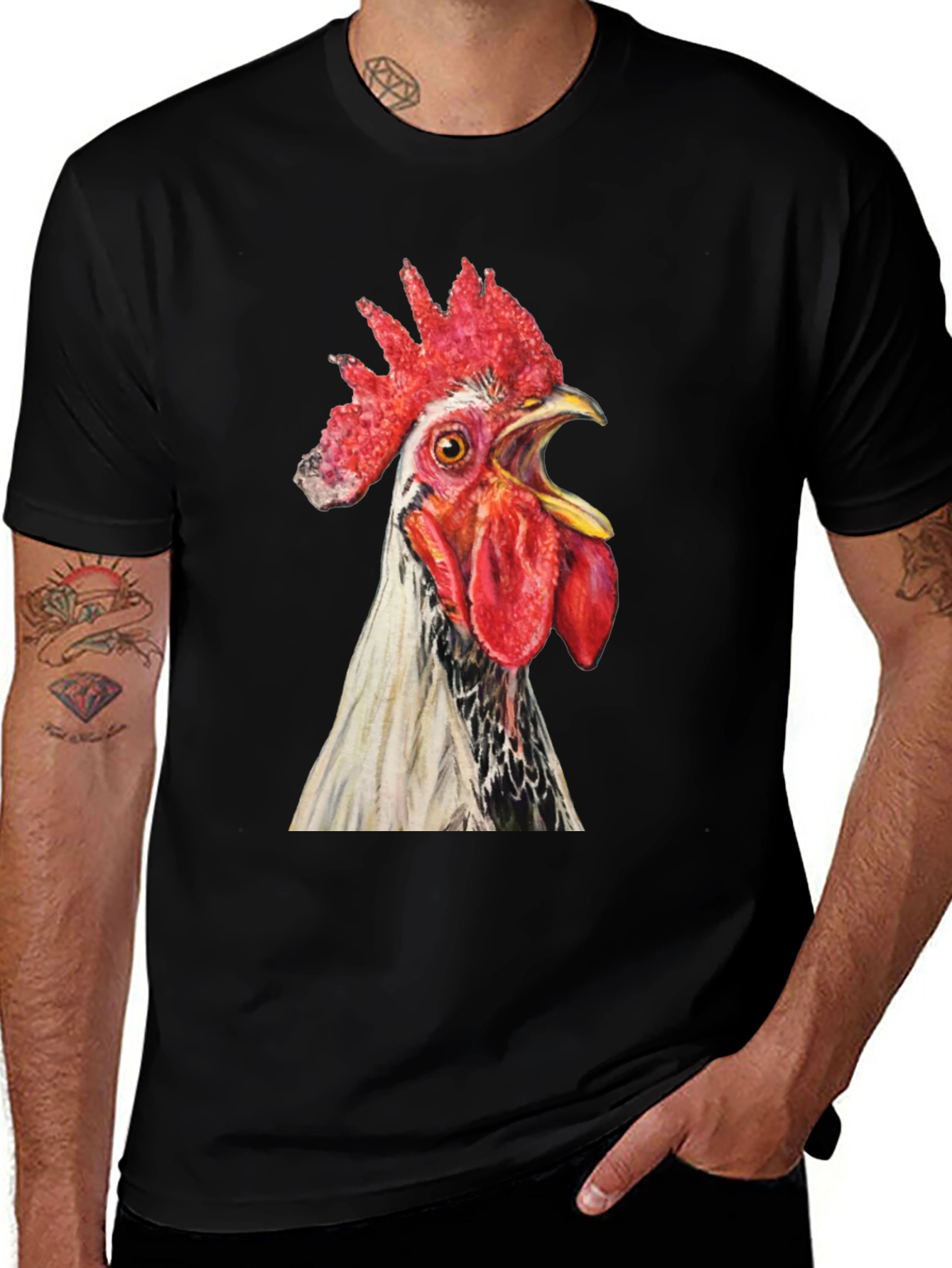 Variant 4 of Rooster Graphic Tee - Black
