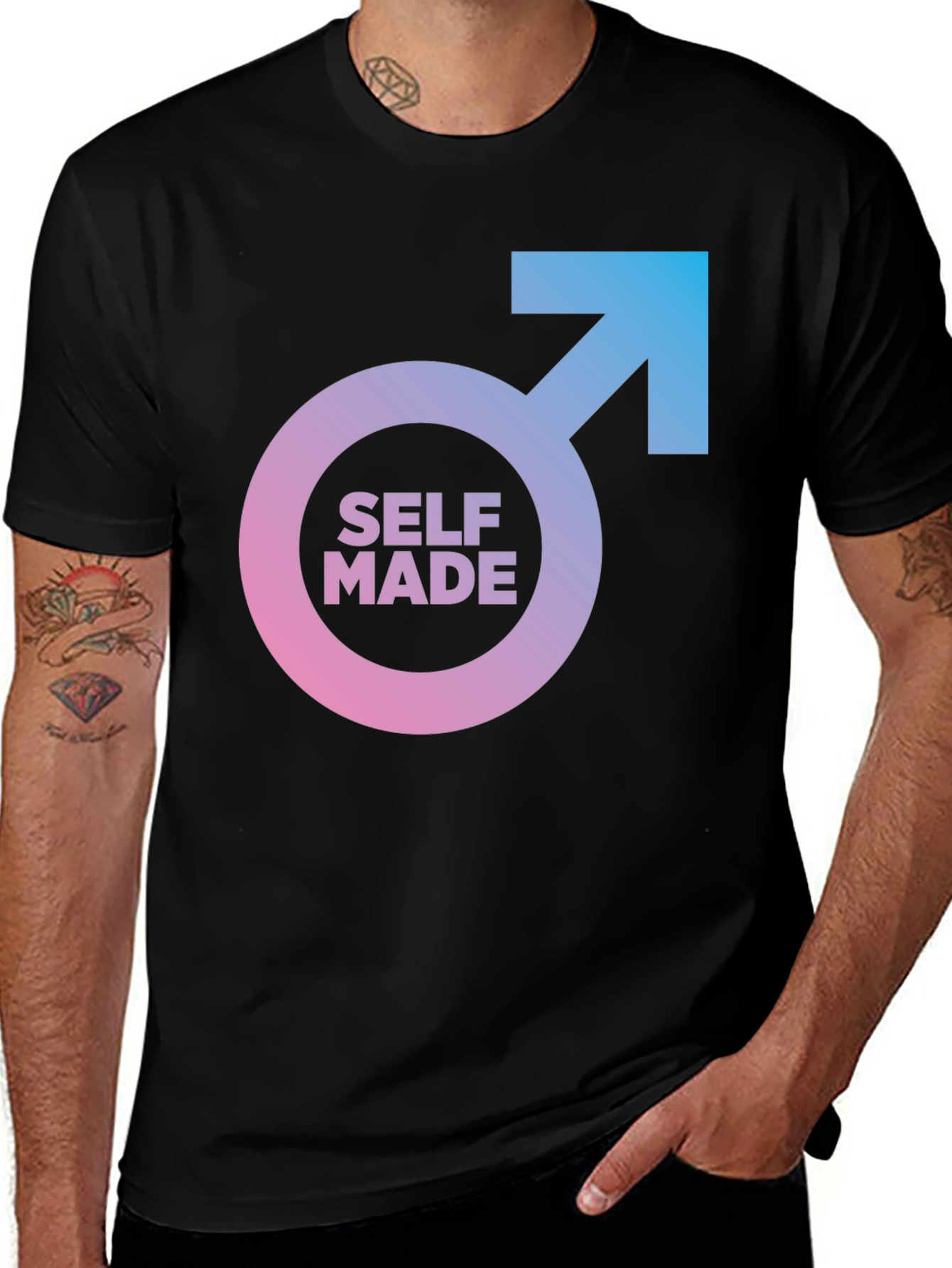 Self Made Graphic Tee - Black Casual T-Shirt