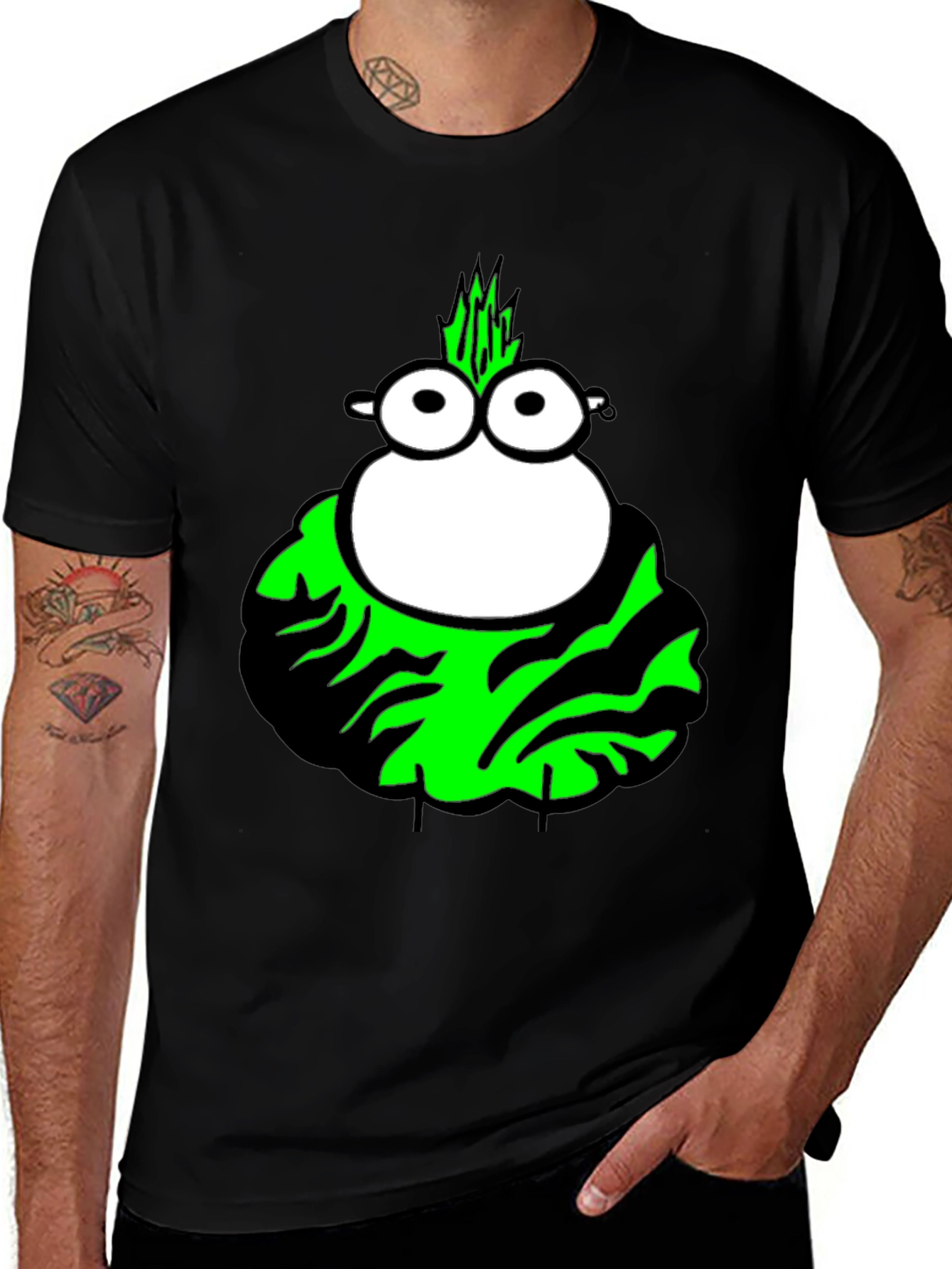 Variant 22 of Funky Cartoon Character Black T-Shirt