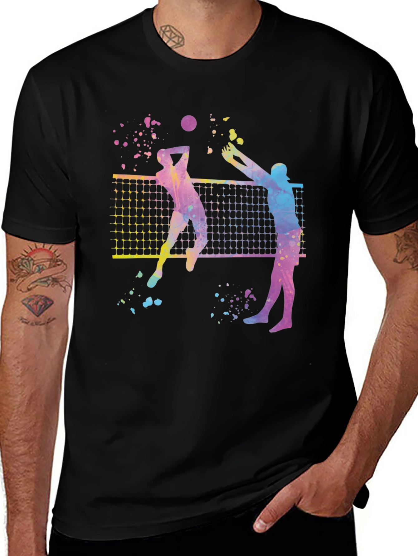 Variant 28 of Volleyball Graphic Tee - Colorful Sport Shirt