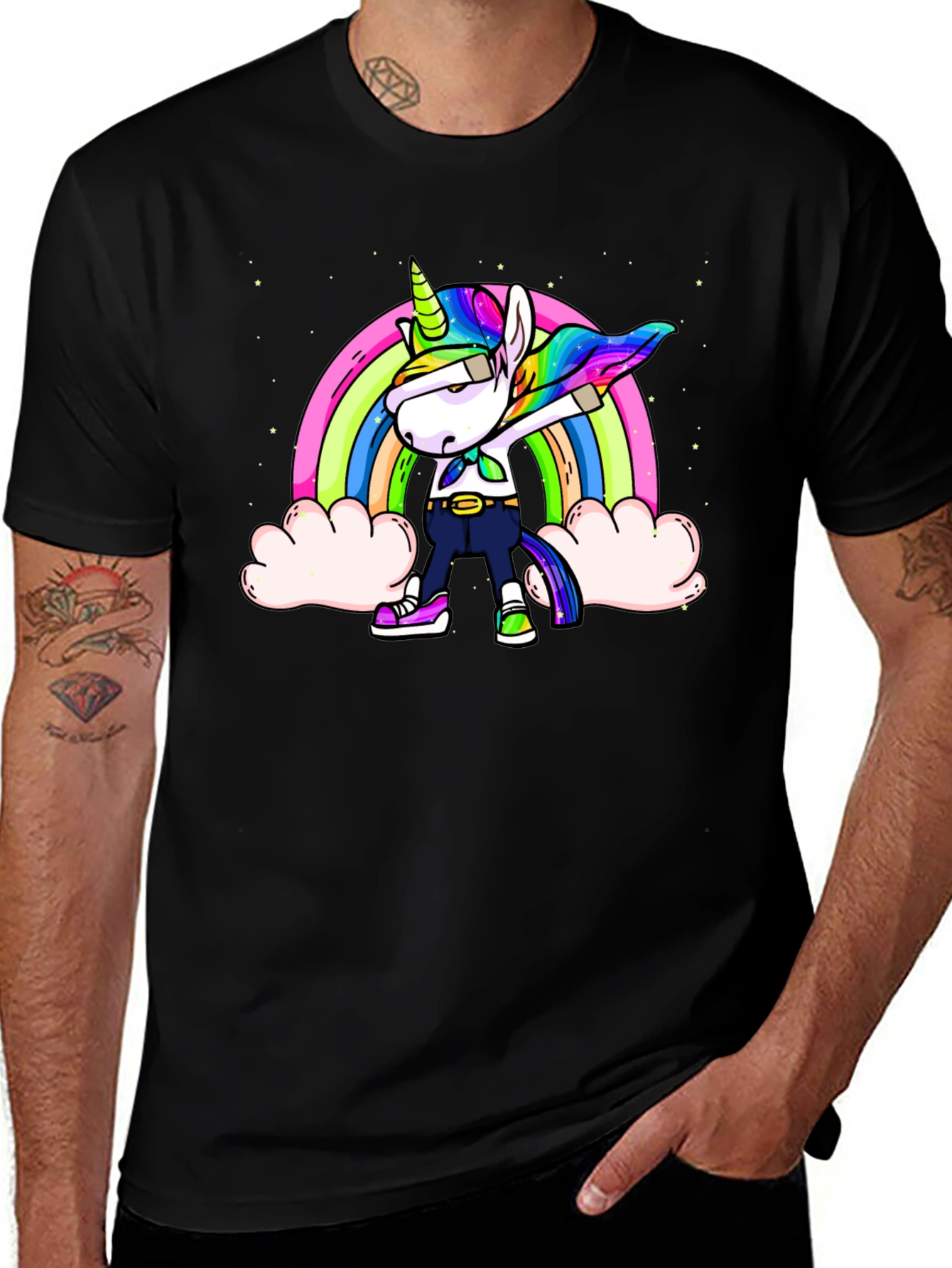 Variant 29 of Dabbing Unicorn Rainbow T-Shirt