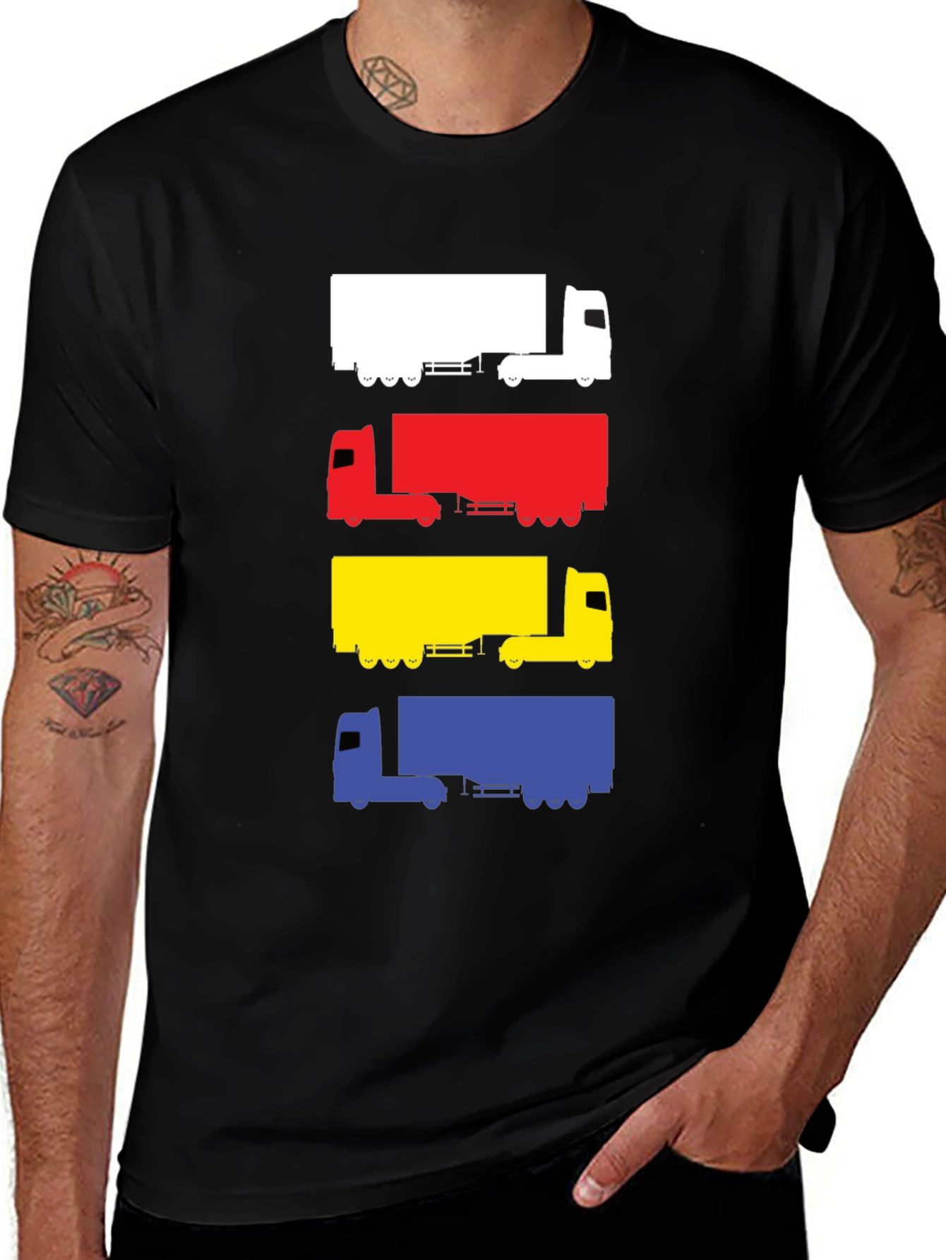Variant 4 of Truck Silhouette Graphic Tee - Men's Black T-Shirt