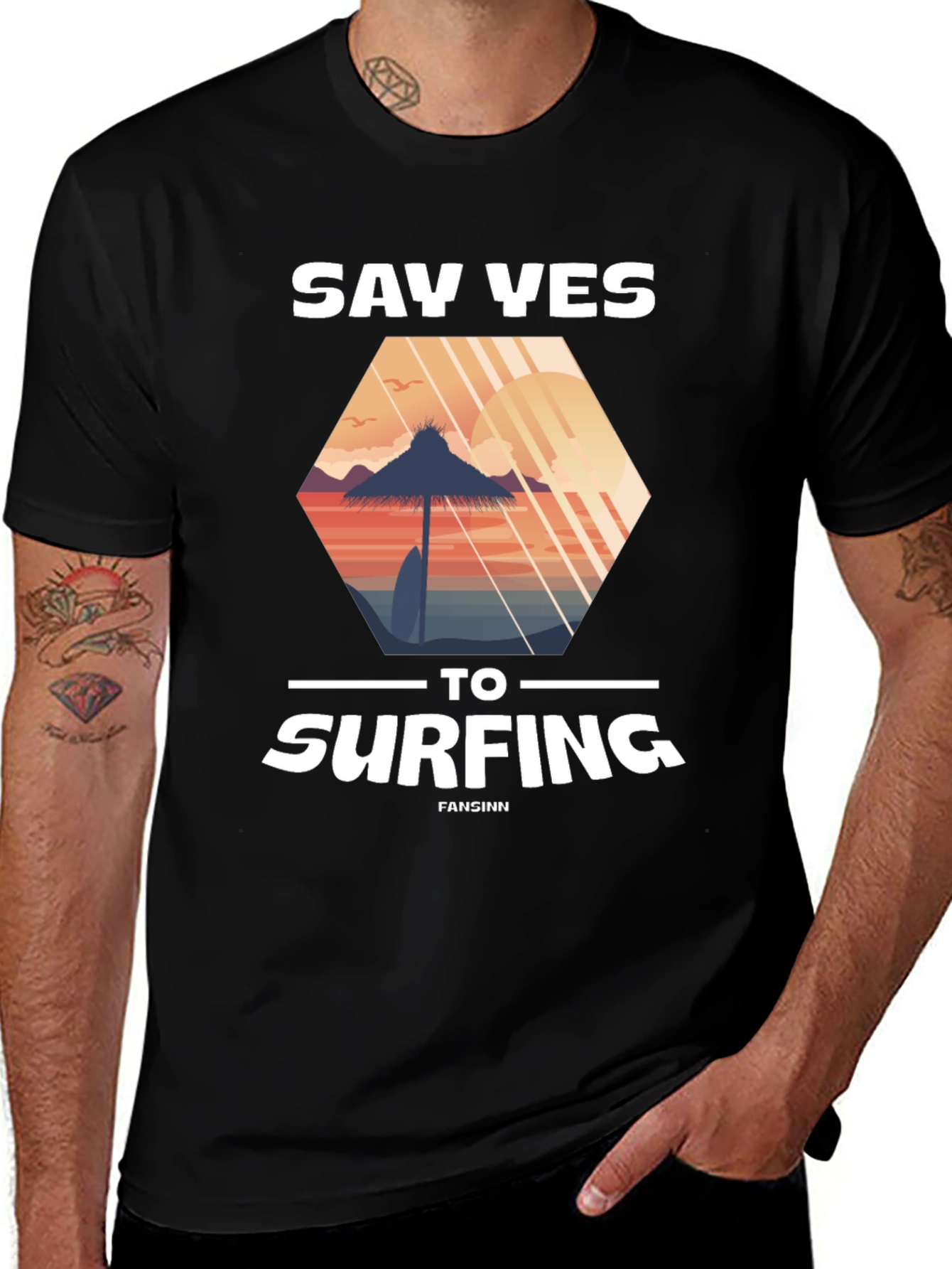 Variant 30 of Say Yes to Surfing Graphic Tee - Beach Vibes