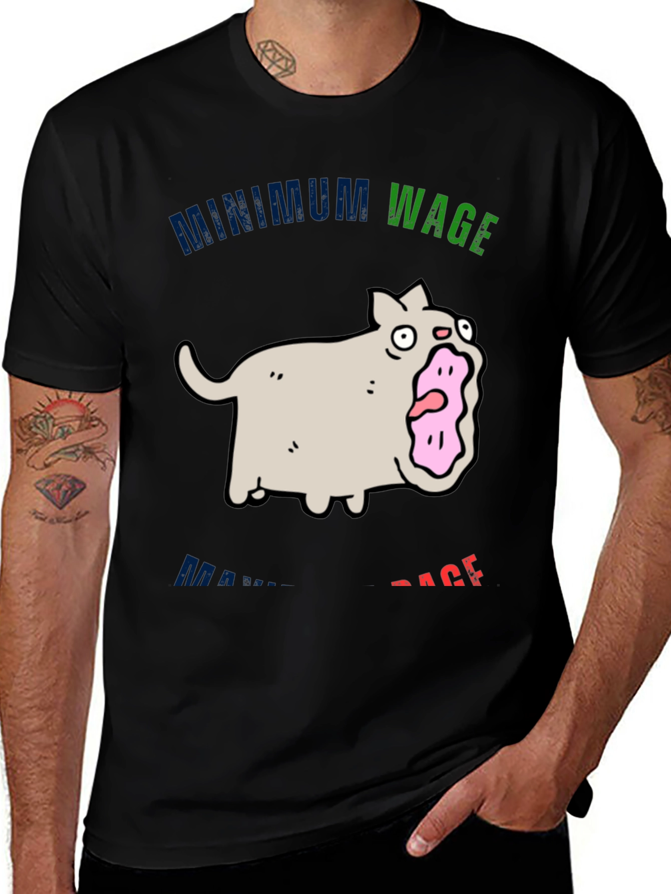 Variant 5 of Minimum Wage Rage T-Shirt - Funny Cat Graphic