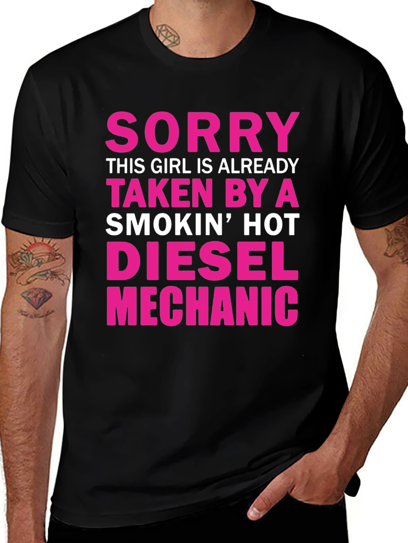 Variant 3 of Girl Taken by Diesel Mechanic Graphic Tee