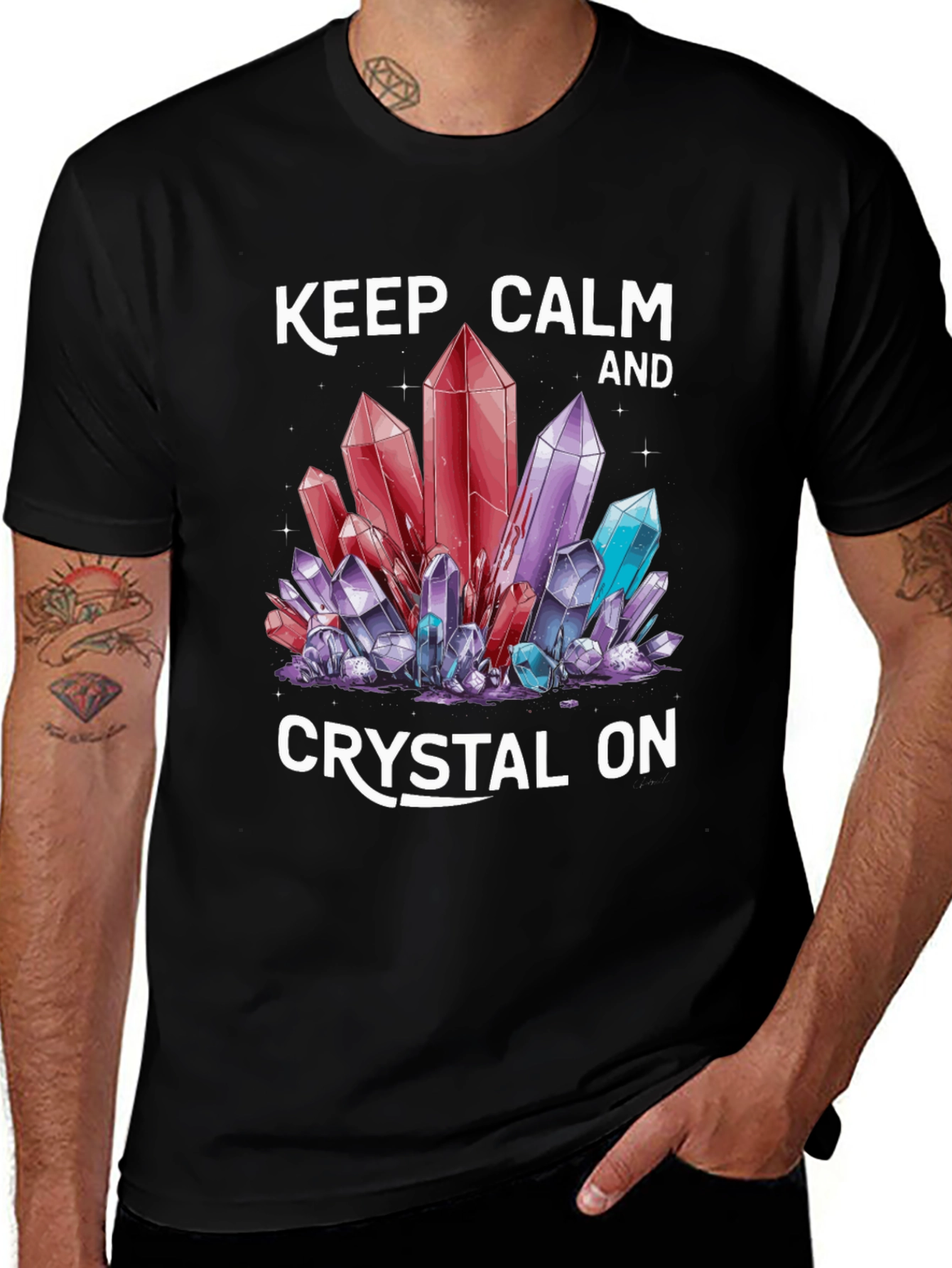 Variant 15 of Keep Calm Crystal On T-Shirt
