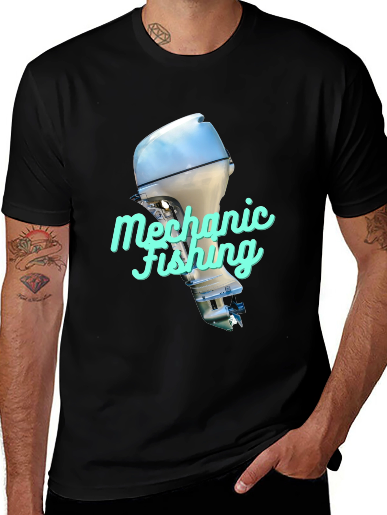 Variant 7 of Mechanic Fishing T-Shirt