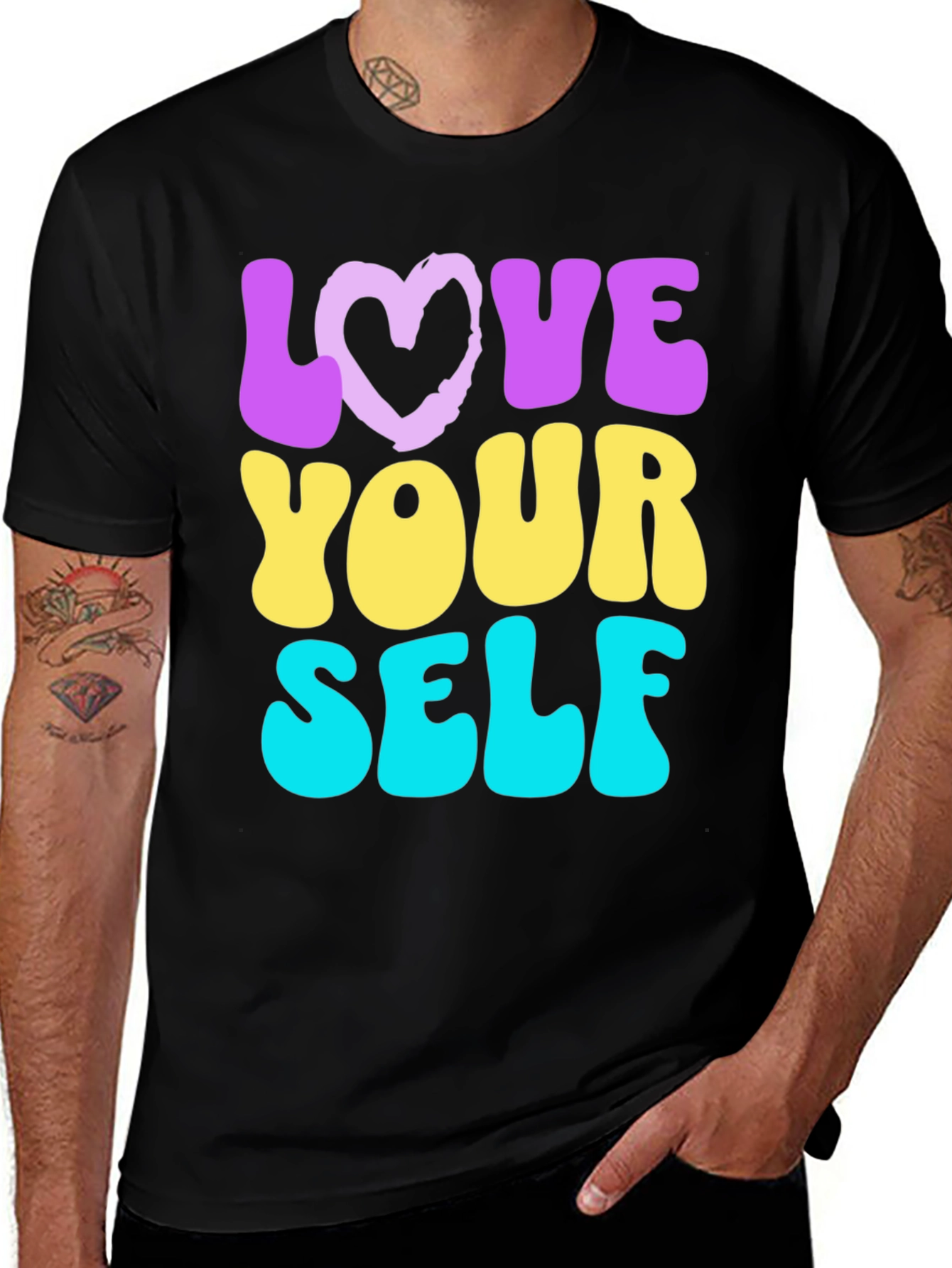 Variant 30 of Love Yourself Graphic Tee - Trendy Retro Style