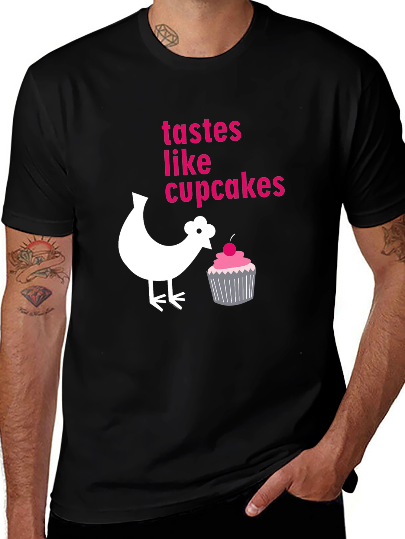 Variant 6 of Funny Chicken & Cupcake Graphic T-Shirt