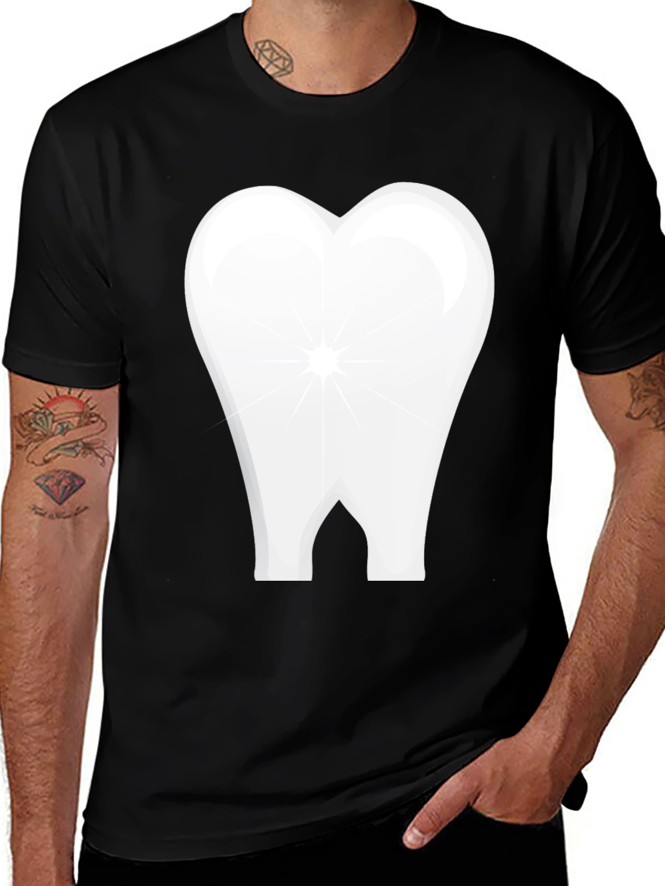 Variant 30 of Tooth Graphic Black T-Shirt, Dental Humor