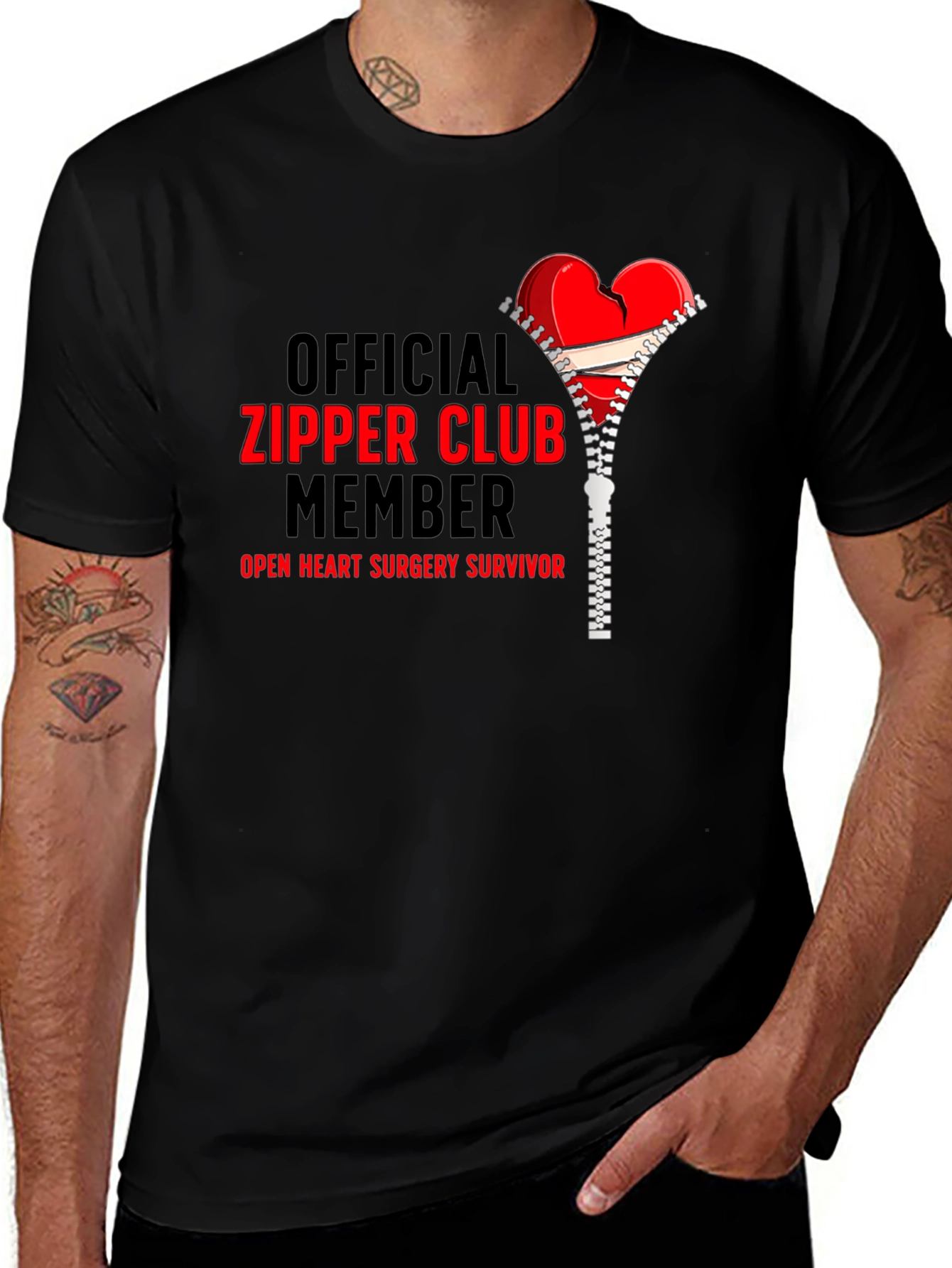 Variant 17 of Zipper Club Open Heart Surgery Survivor Graphic T-Shirt