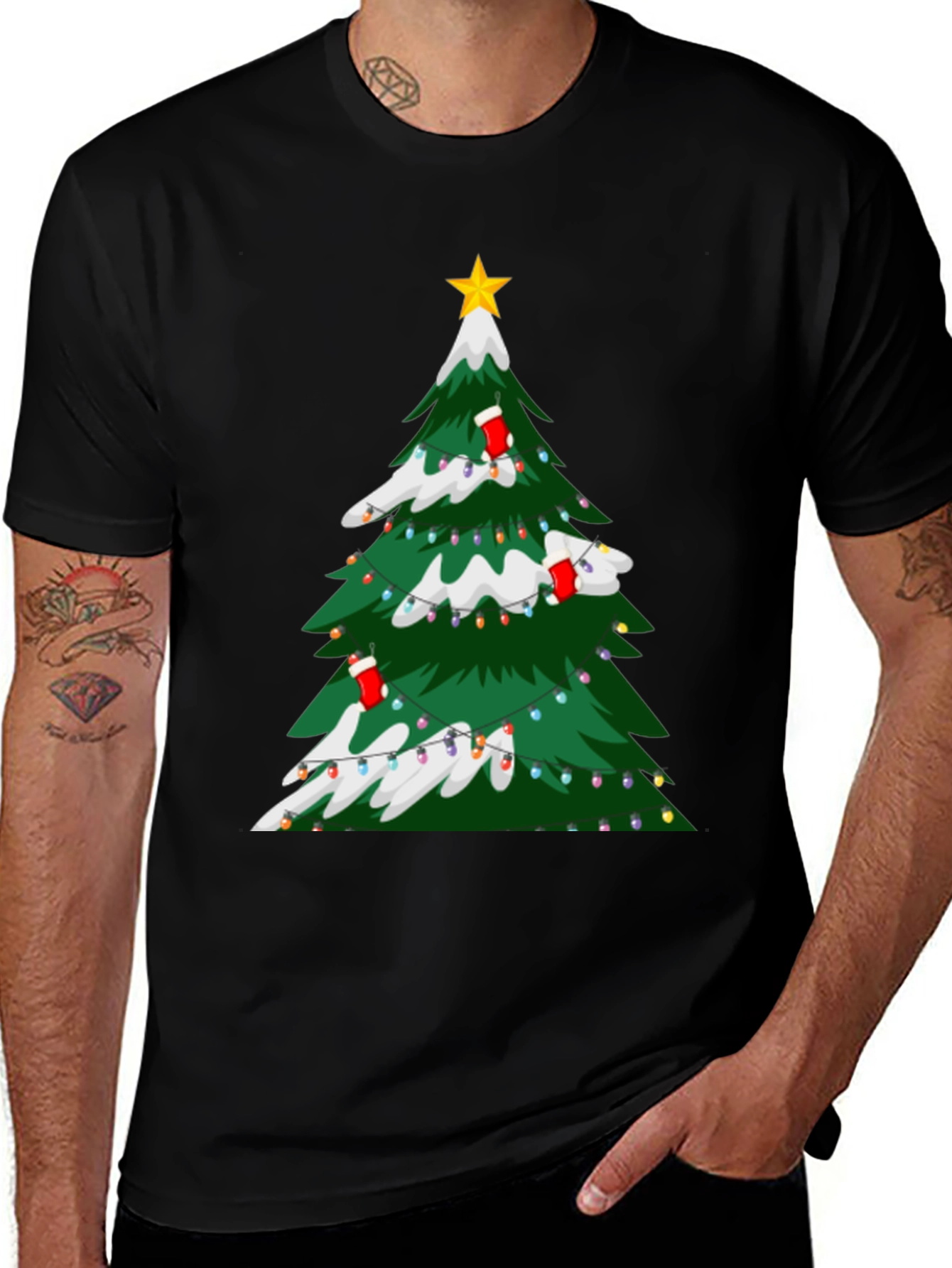 Christmas Tree Graphic Tee - Holiday Festive Style