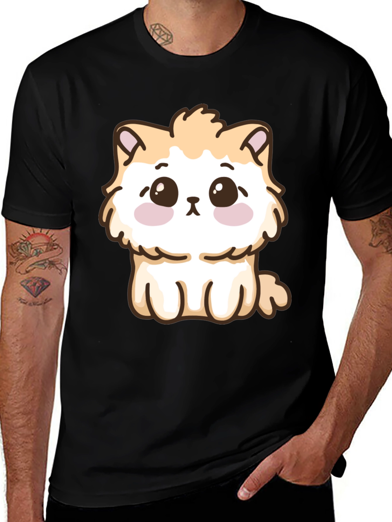 Variant 12 of Cute Kawaii Cat T-Shirt - Soft Graphic Tee