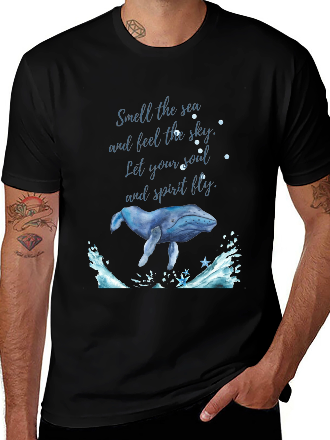 Variant 7 of Ocean Whale Graphic Tee - Feel the Sky