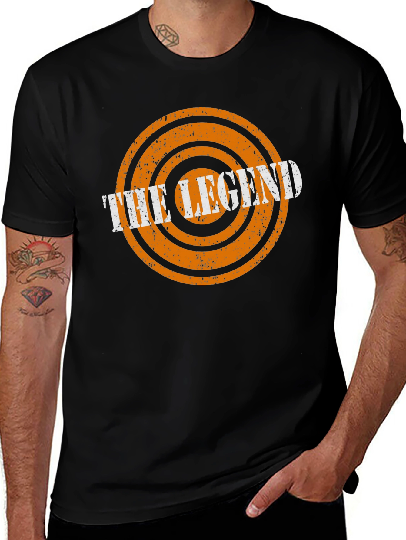 Black The Legend Graphic Tee - Stylish Men's Black T-Shirt main image
