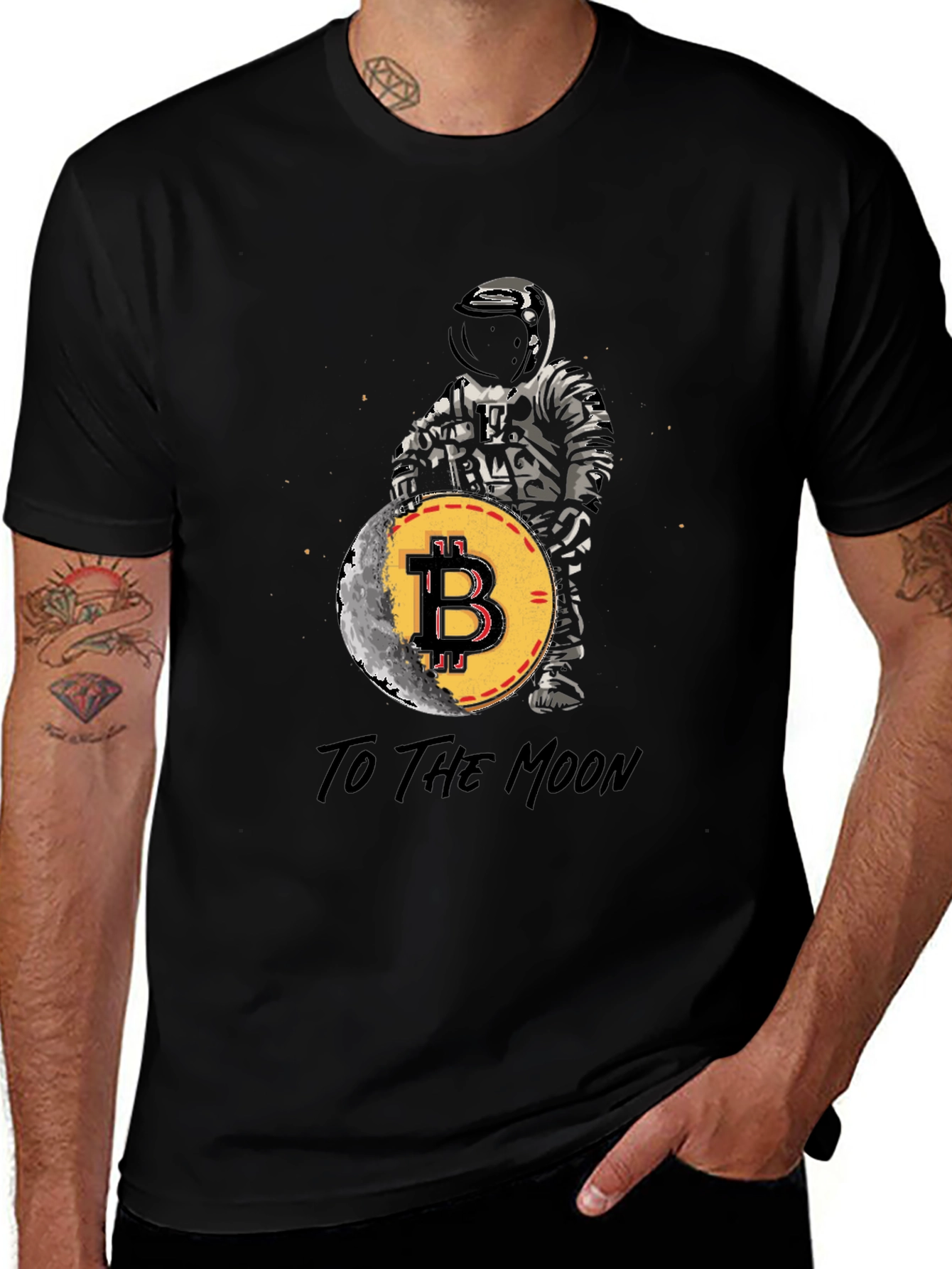 Variant 13 of Bitcoin to the Moon T-Shirt Crypto Astronaut Tee
