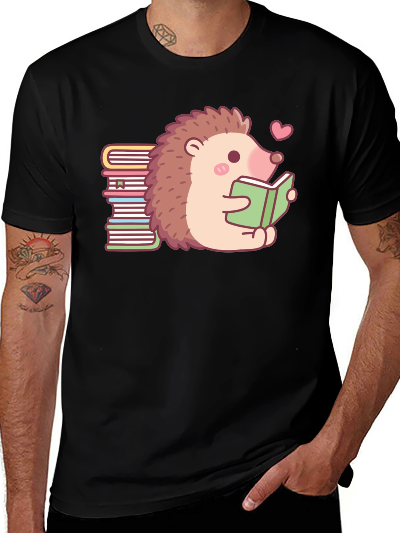 Variant 24 of Bookworm Hedgehog T-Shirt