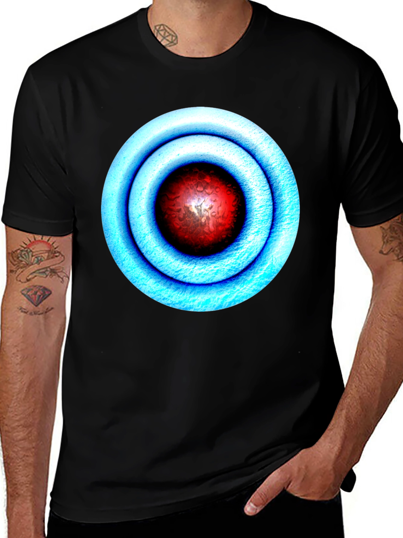 Variant 12 of Abstract Eye Graphic Black T-Shirt