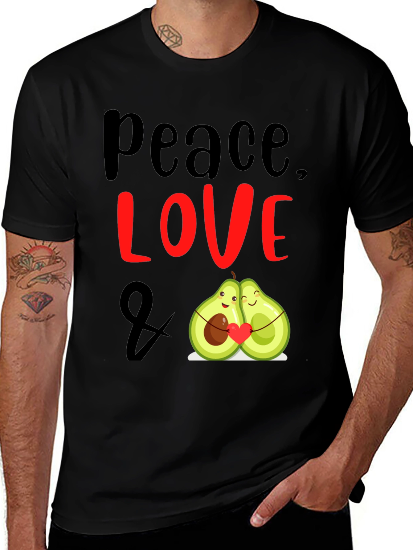 Variant 30 of Peace Love Avocado T-Shirt Cute Couple Tee