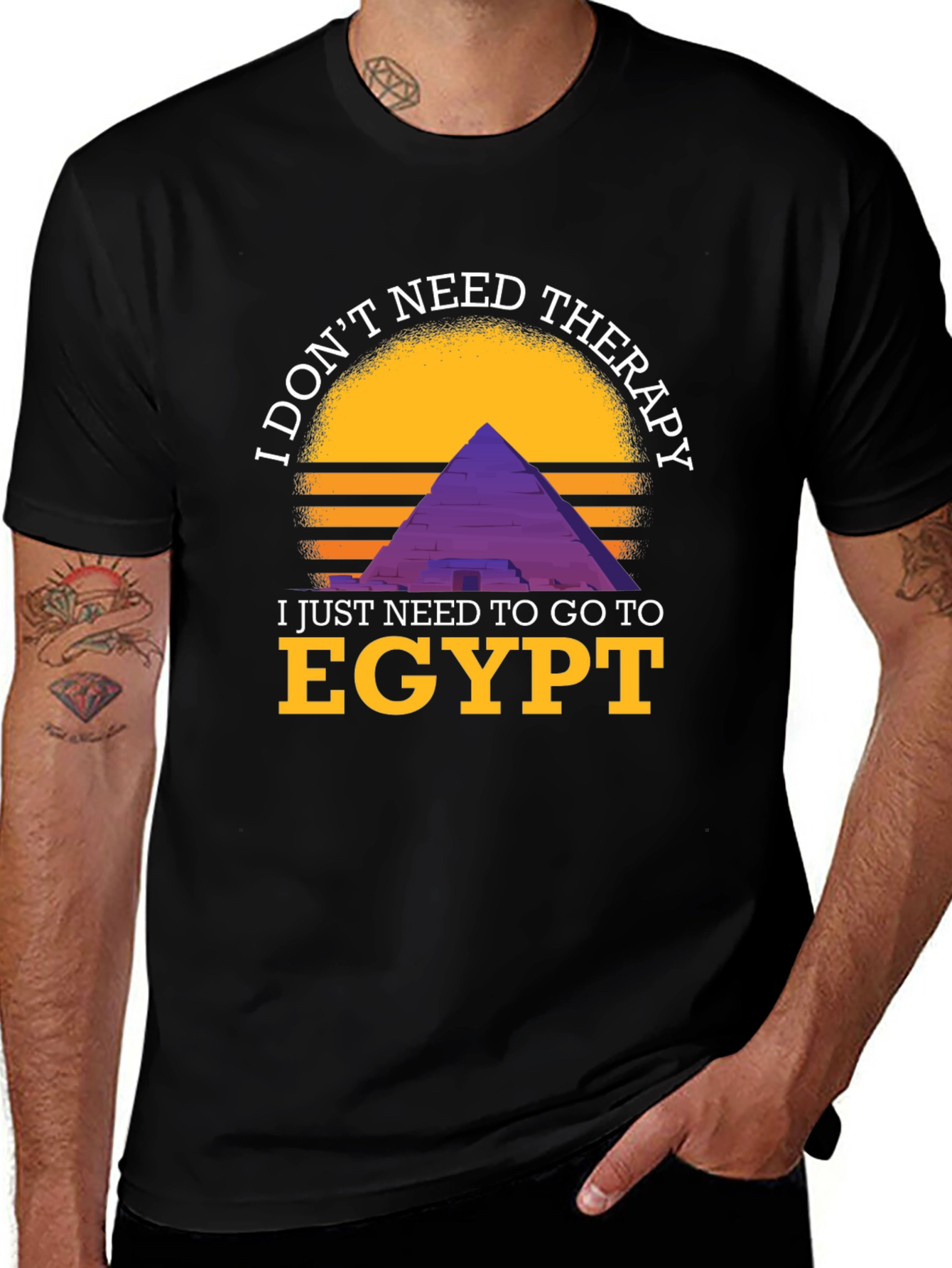 Variant 14 of Egypt Therapy Graphic Tee - I Don't Need Therapy
