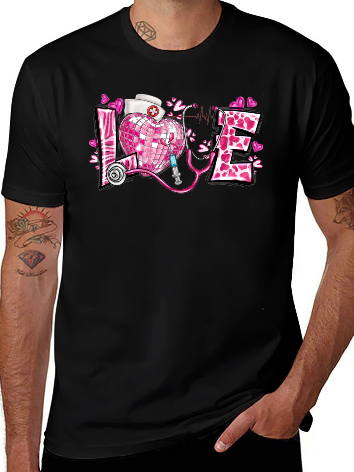 Nurse Love Heart Graphic T-Shirt