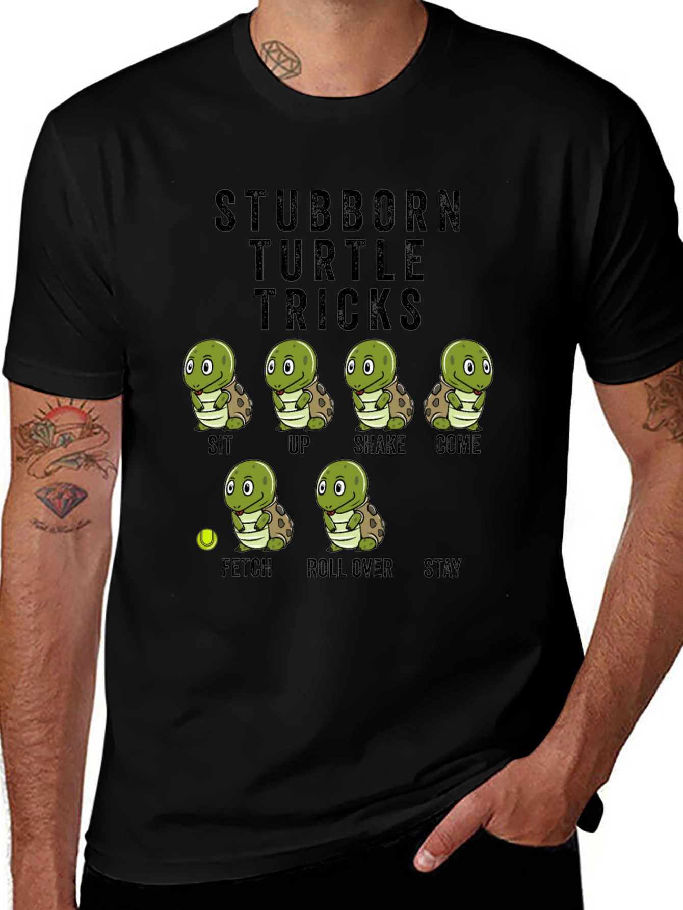 Variant 17 of Stubborn Turtle Tricks T-Shirt