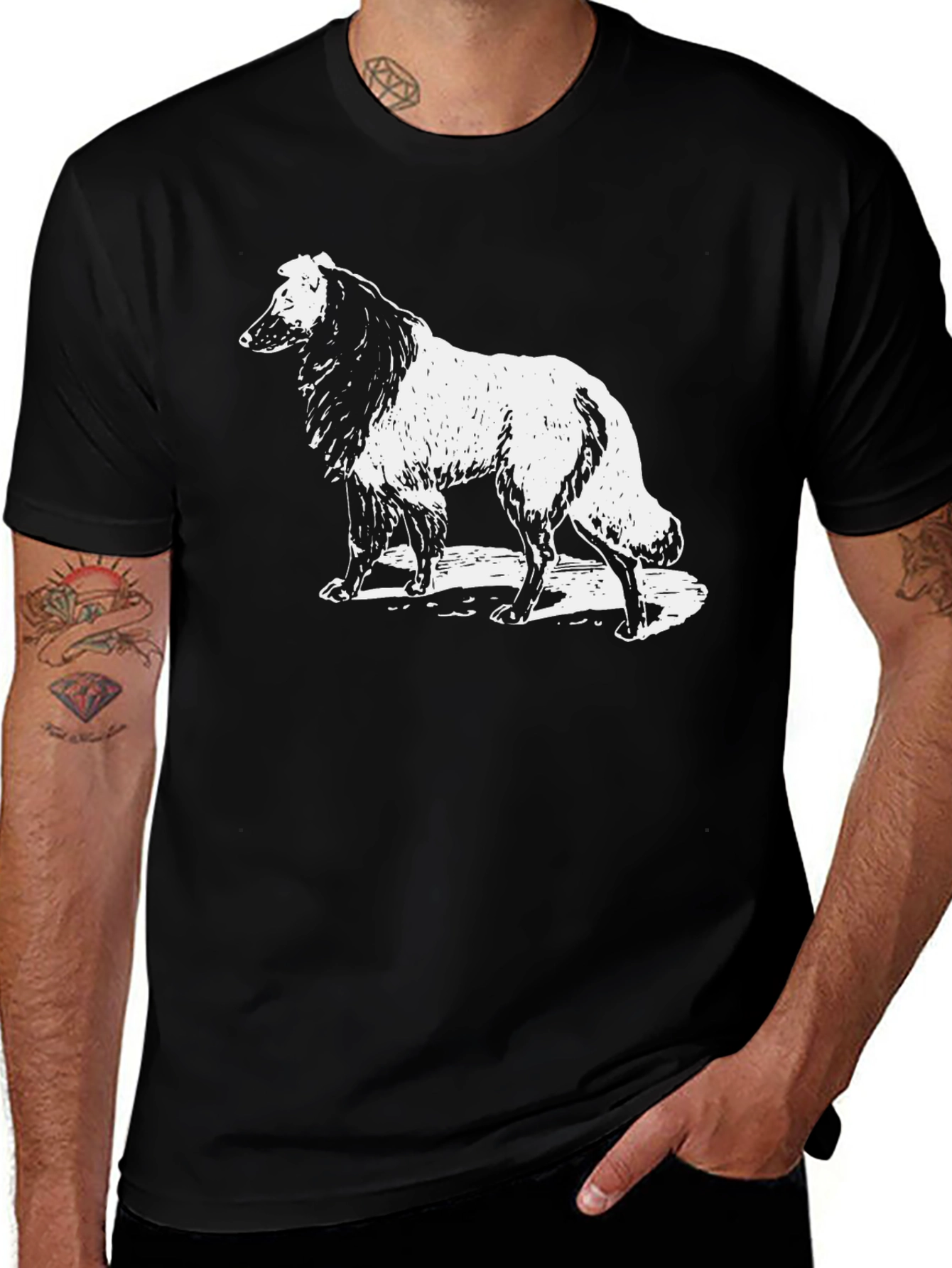 Variant 7 of Collie Dog Graphic T-Shirt