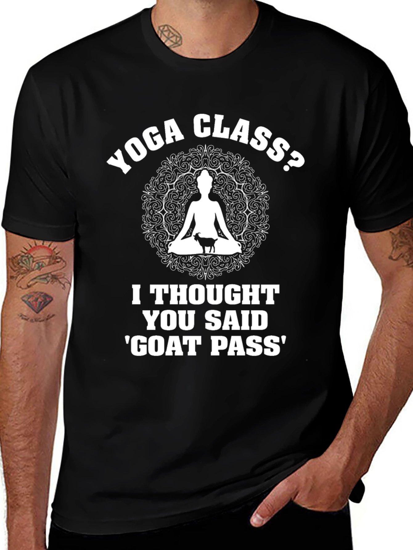 Variant 28 of Yoga Class? Funny Goat Pass T-Shirt