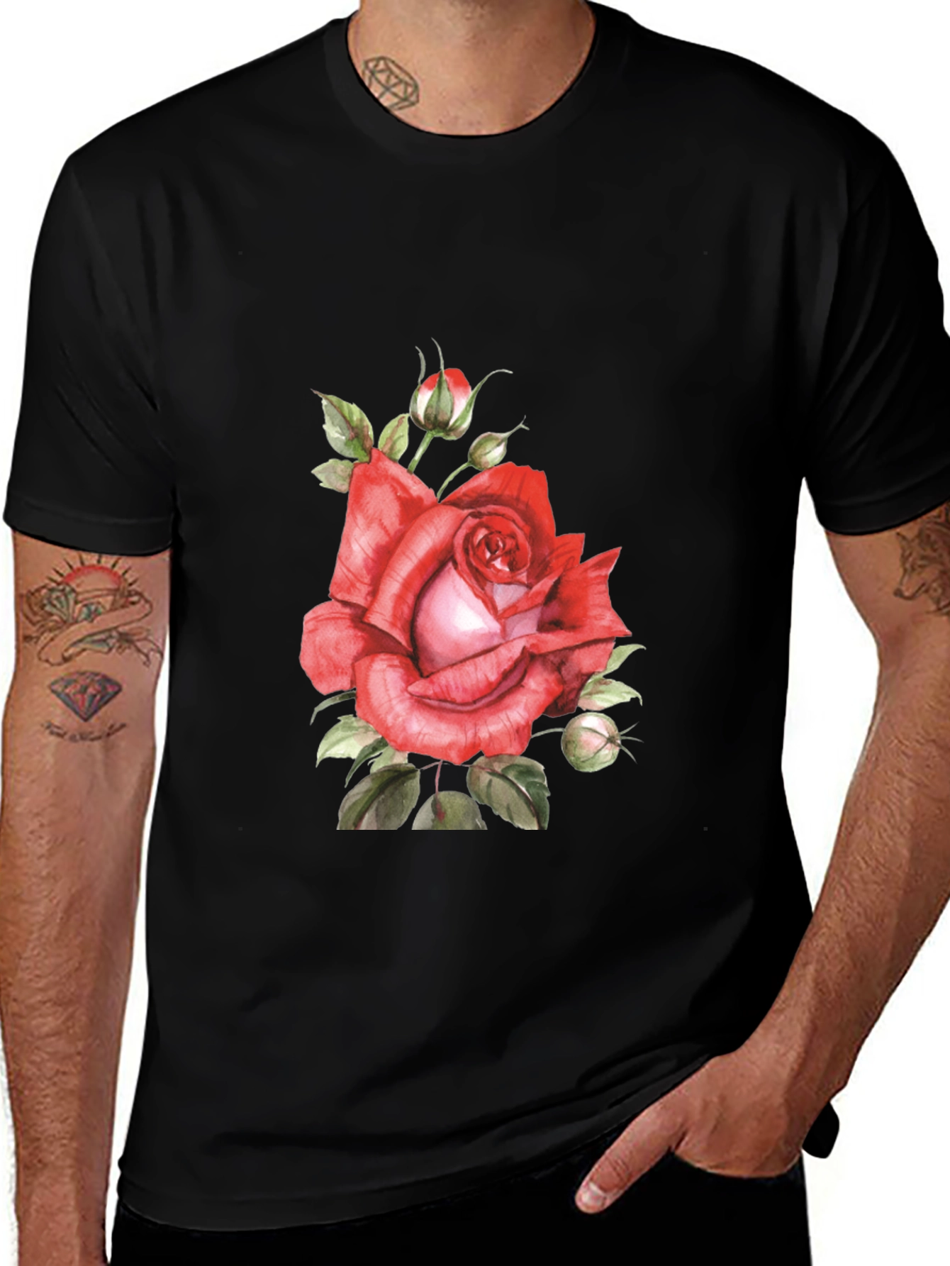 Variant 2 of Red Rose Graphic T-Shirt