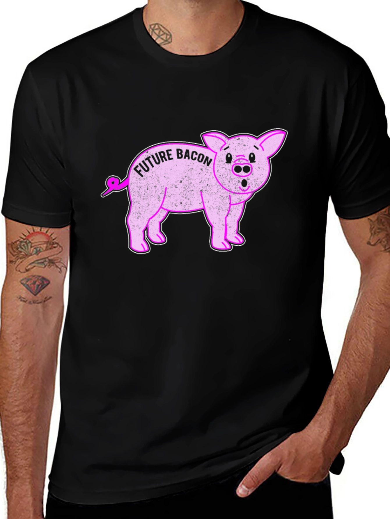 Variant 9 of Future Bacon Pig Graphic Novelty T-Shirt - Unisex