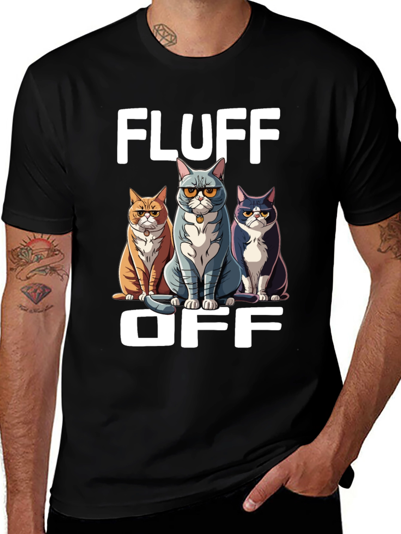 Variant 9 of Fluff Off Cat Graphic T-Shirt