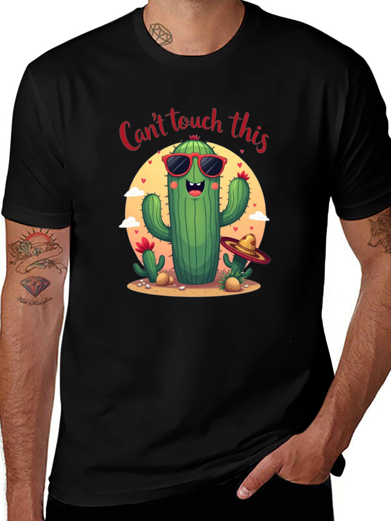 Variant 29 of Funny Cactus Graphic Tee - "Can't Touch This"