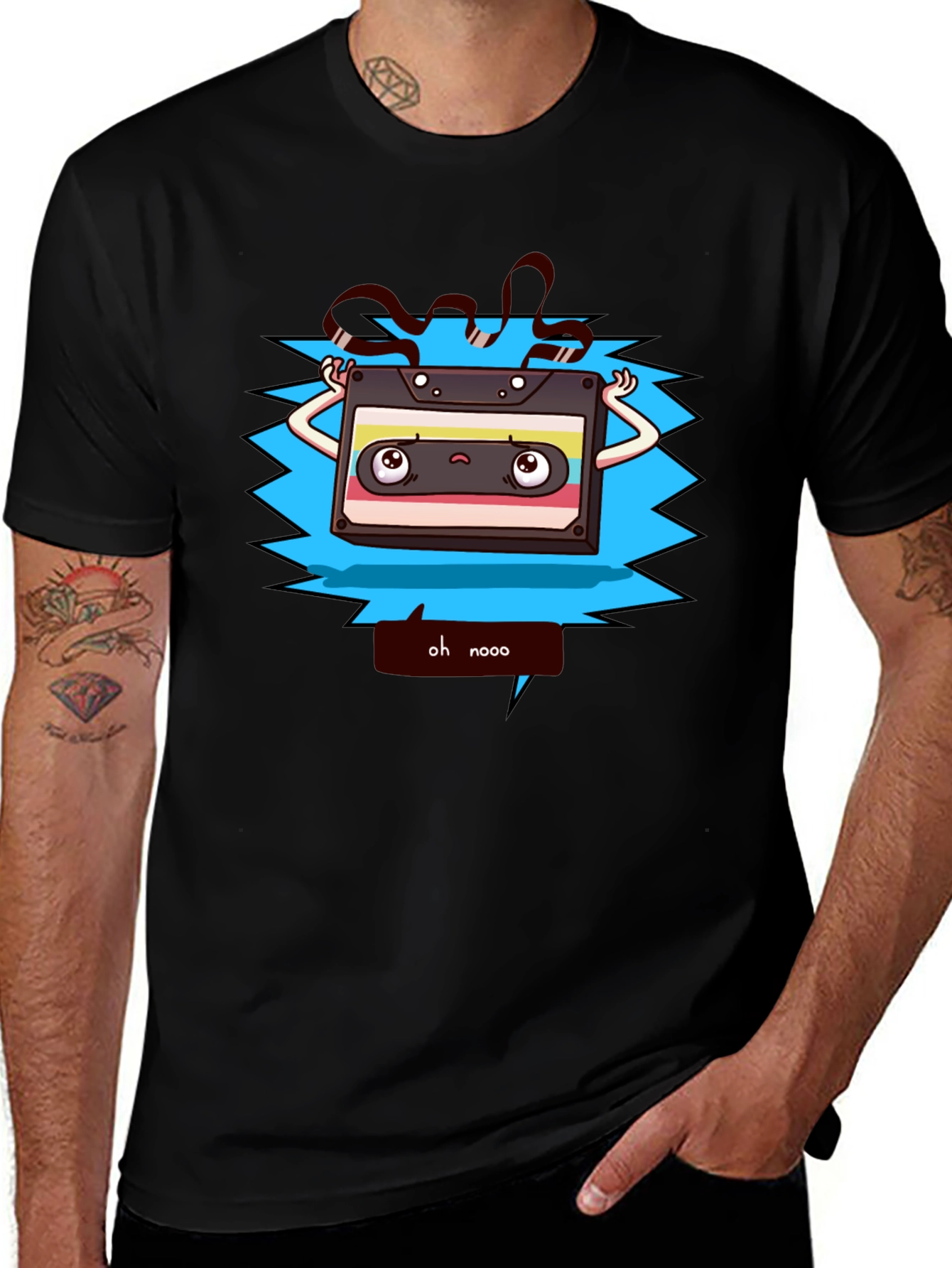 Variant 17 of Retro Cartoon Cassette Tape Graphic T-Shirt