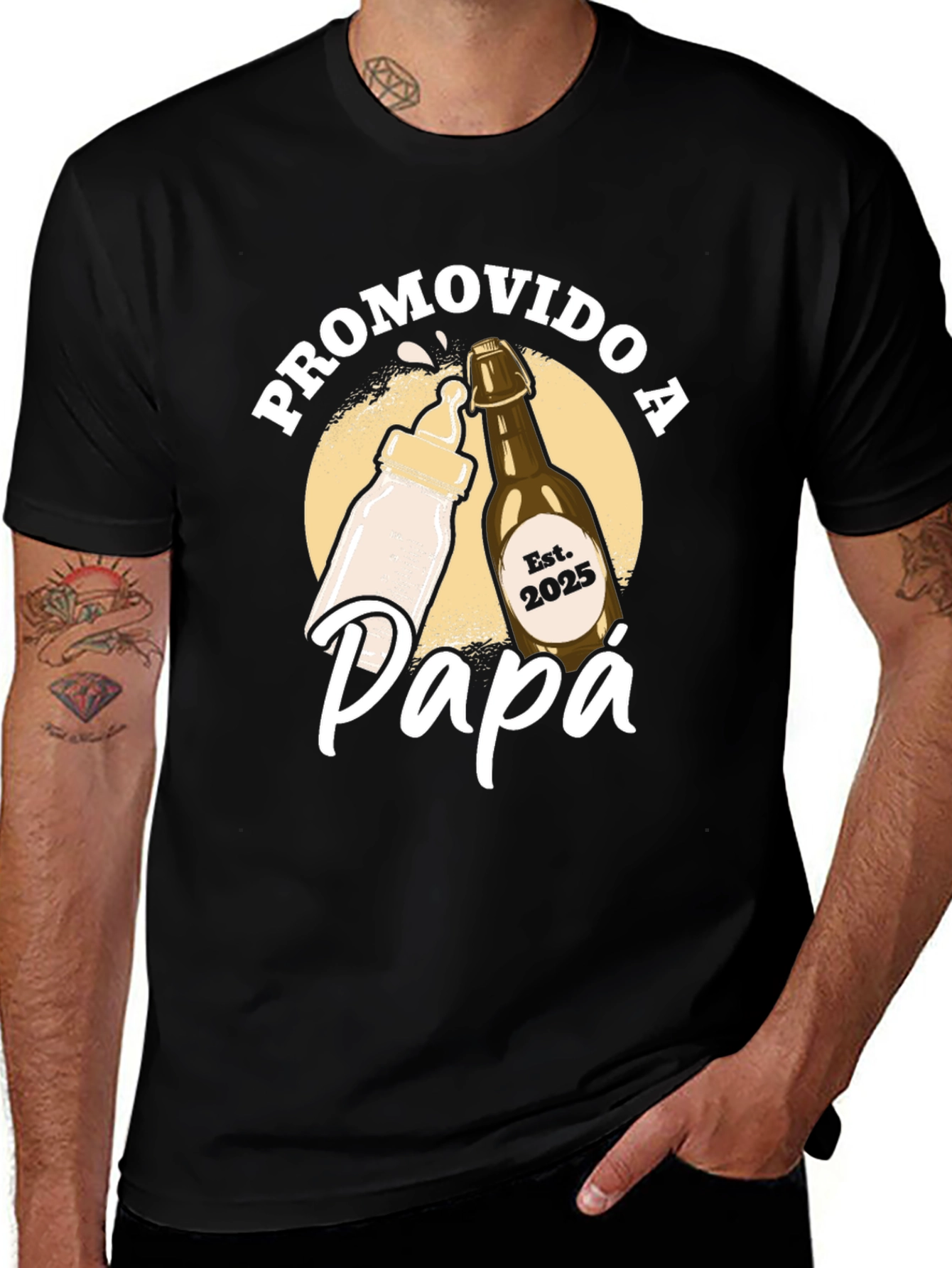 Variant 19 of Promovido a Papa T-Shirt - New Dad Est. 2025