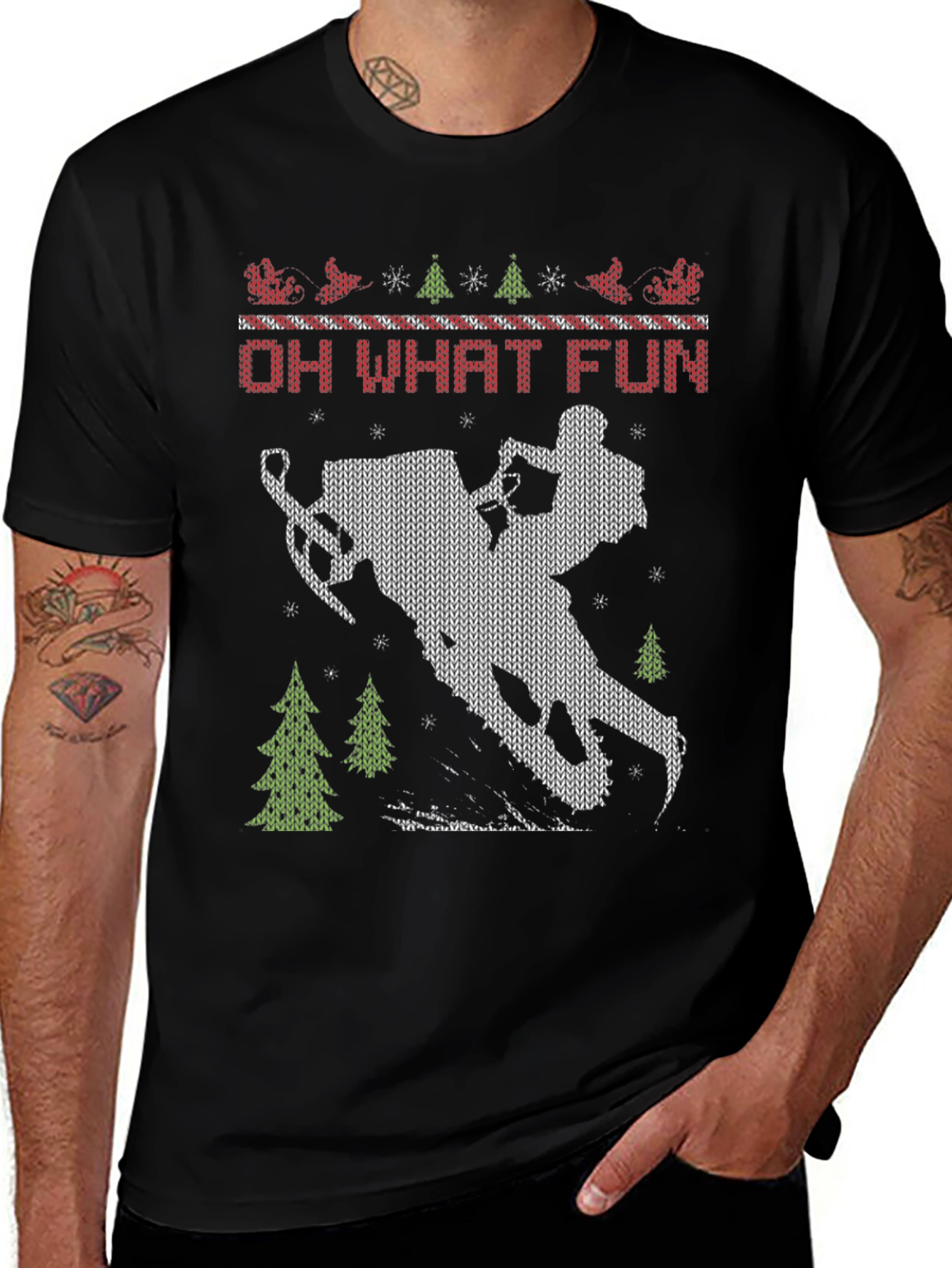 Variant 12 of Oh What Fun Snowmobile T-Shirt