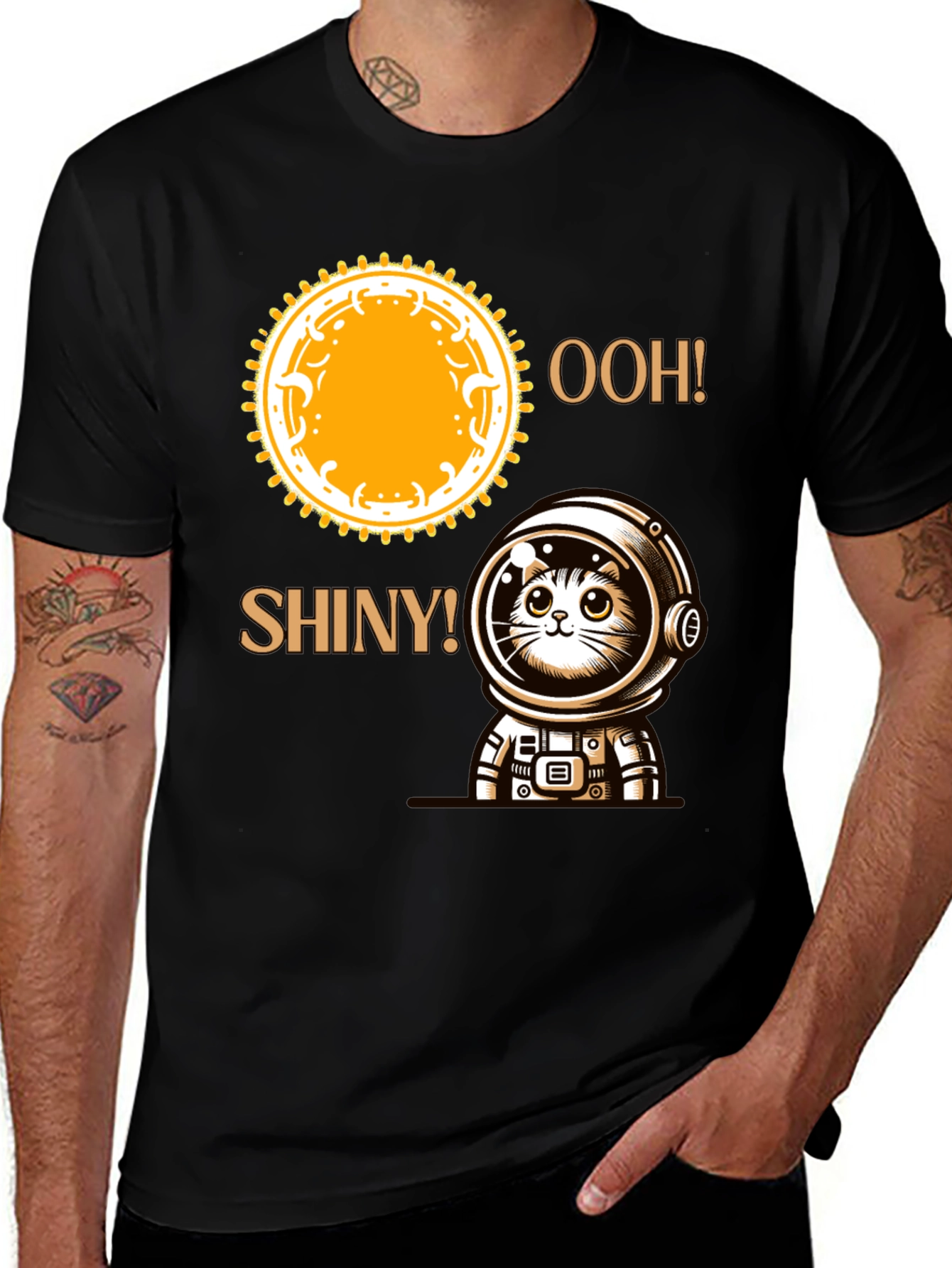 Variant 14 of Astronaut Cat T-Shirt - Ooh! Shiny!