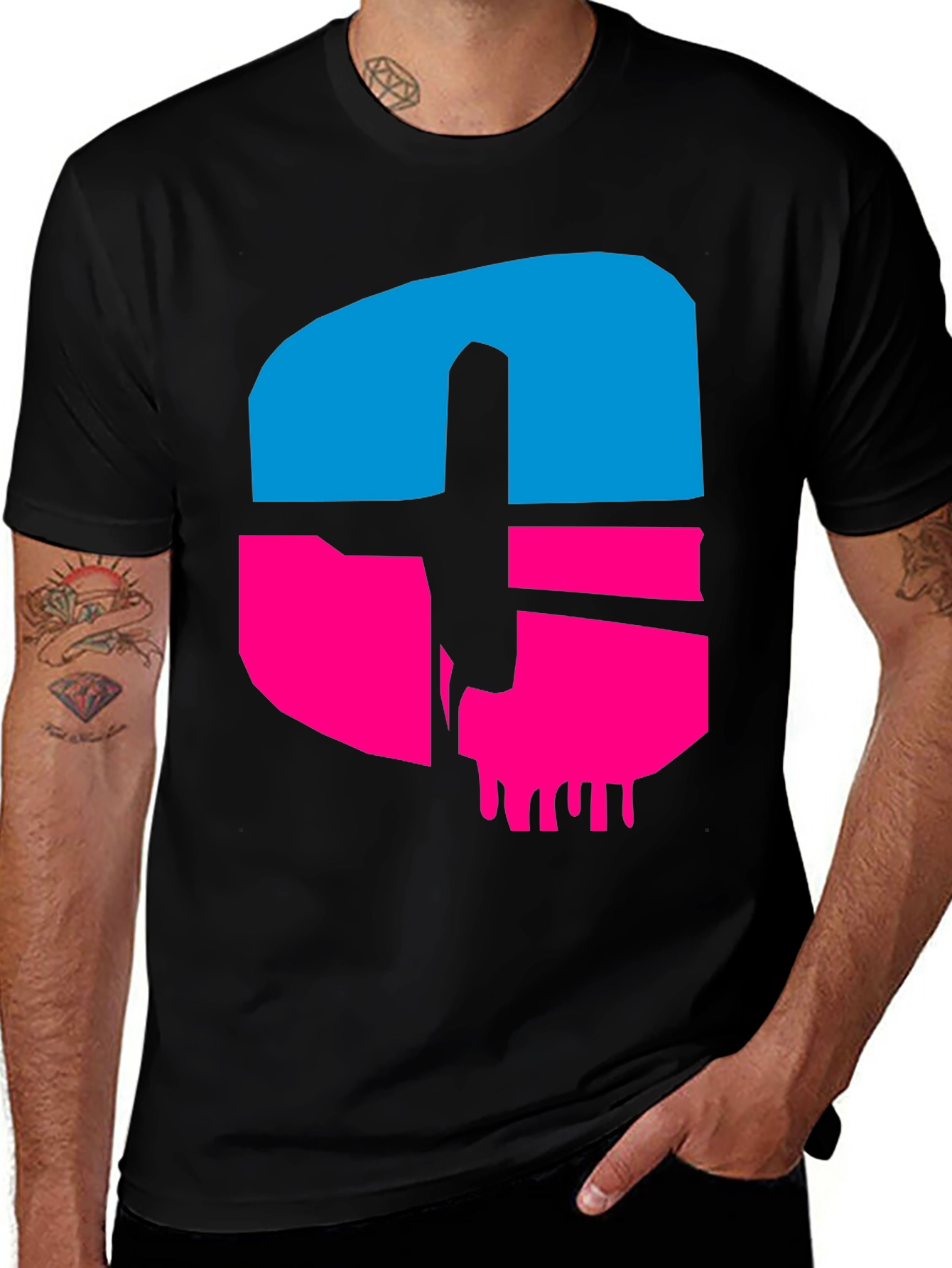 Variant 6 of Bold Graphic Tee - Abstract Skull Design
