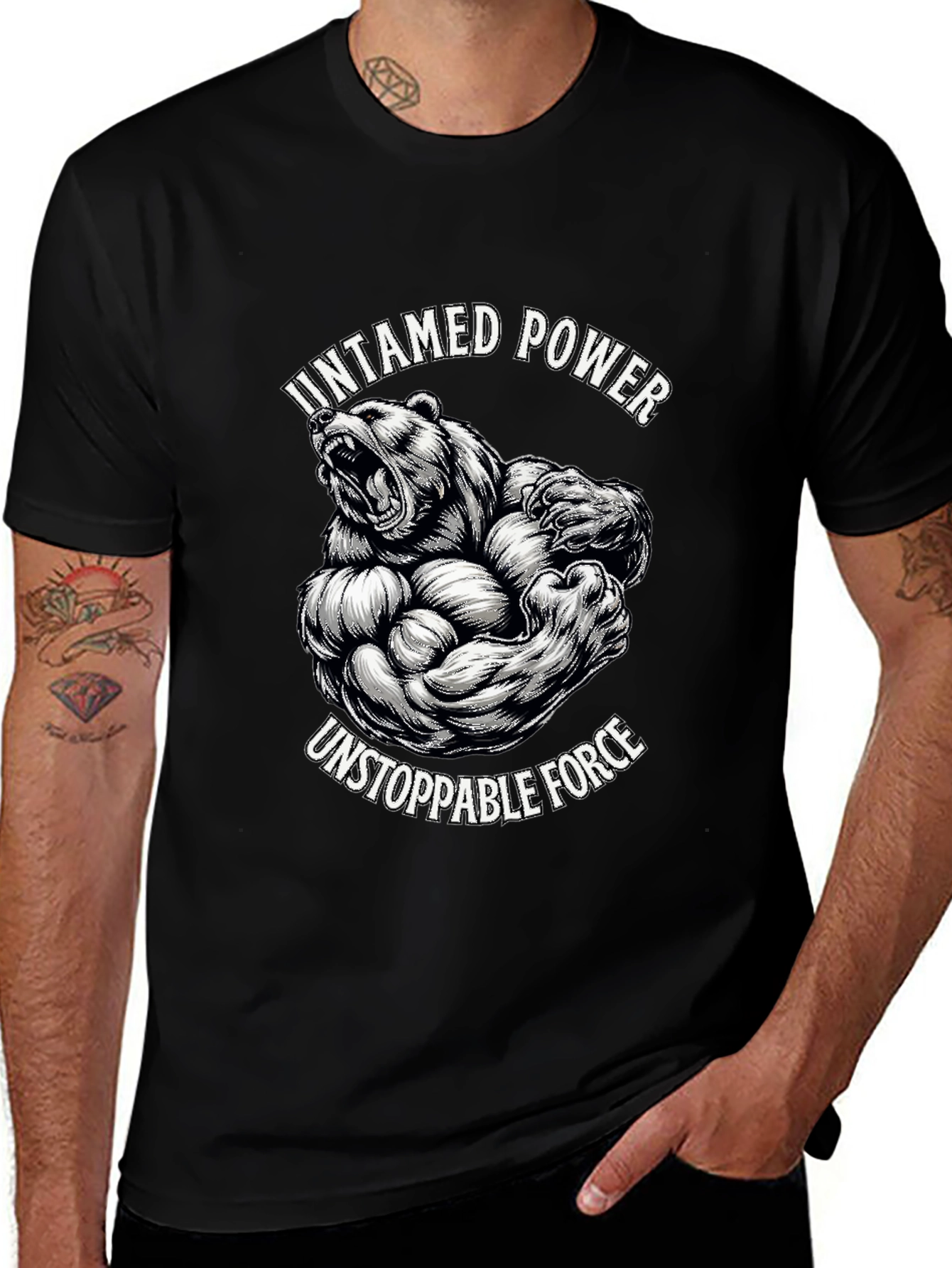 Variant 25 of Untamed Power T-Shirt - Grizzly Bear Graphic