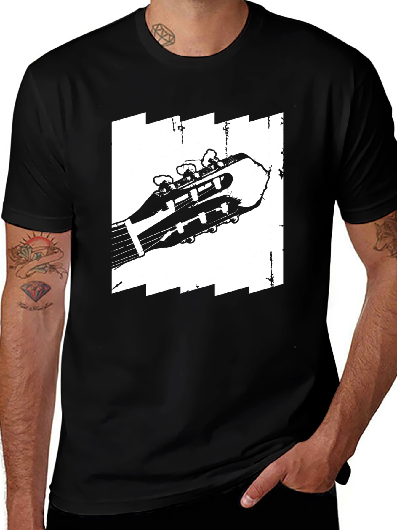 Variant 21 of Guitar Headstock Graphic Tee - Music Lover's T-Shirt
