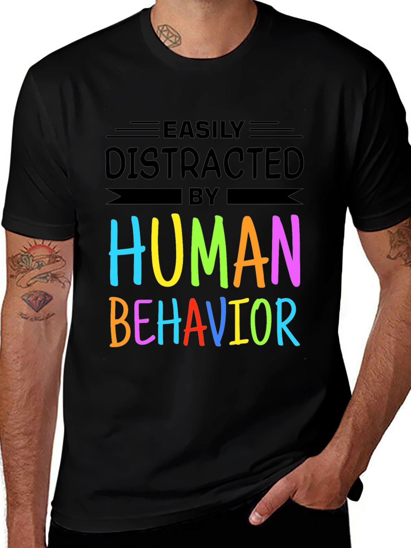 Variant 6 of Easily Distracted By Human Behavior T-Shirt