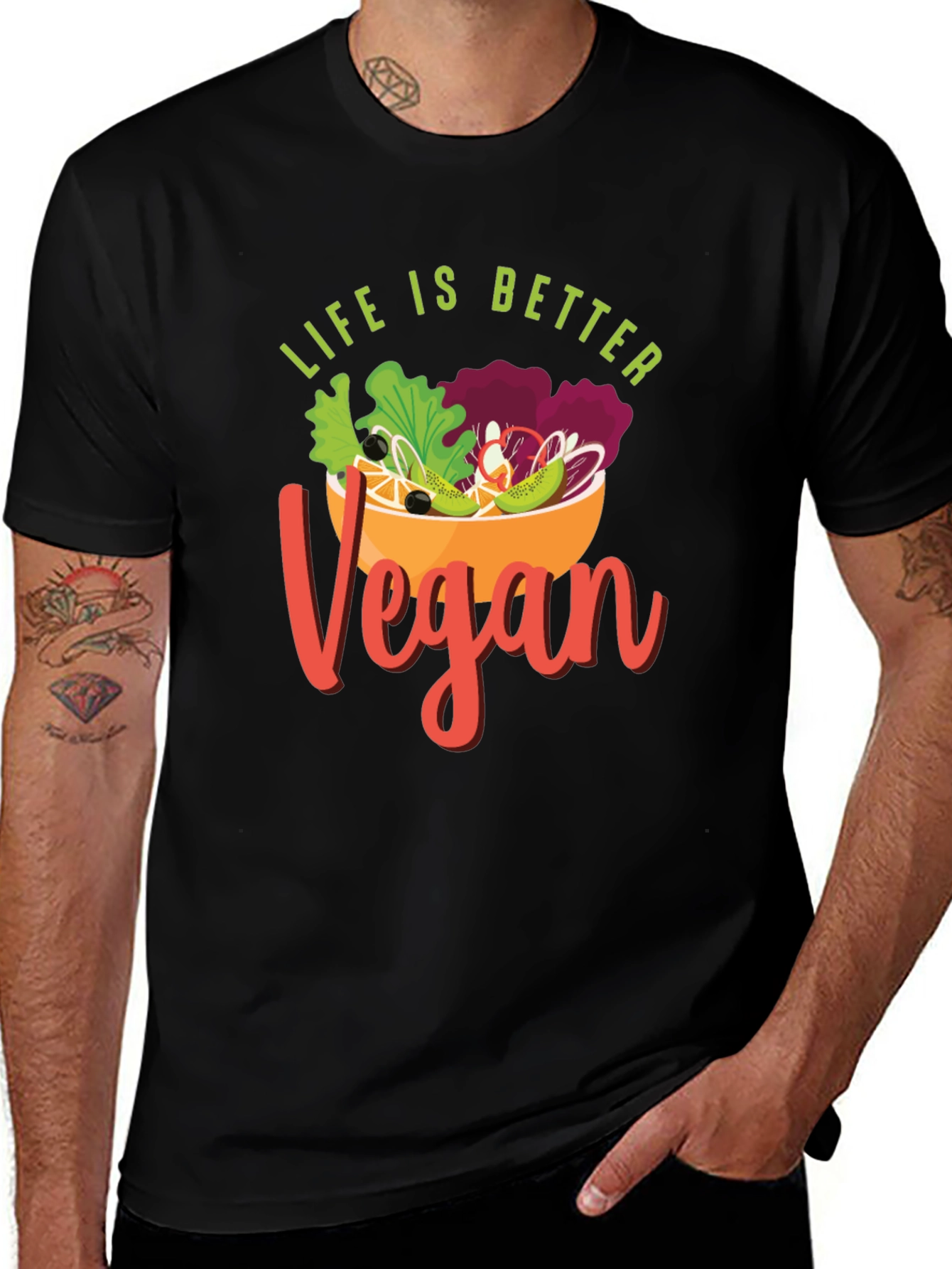 Variant 2 of Vegan Life Black T-Shirt
