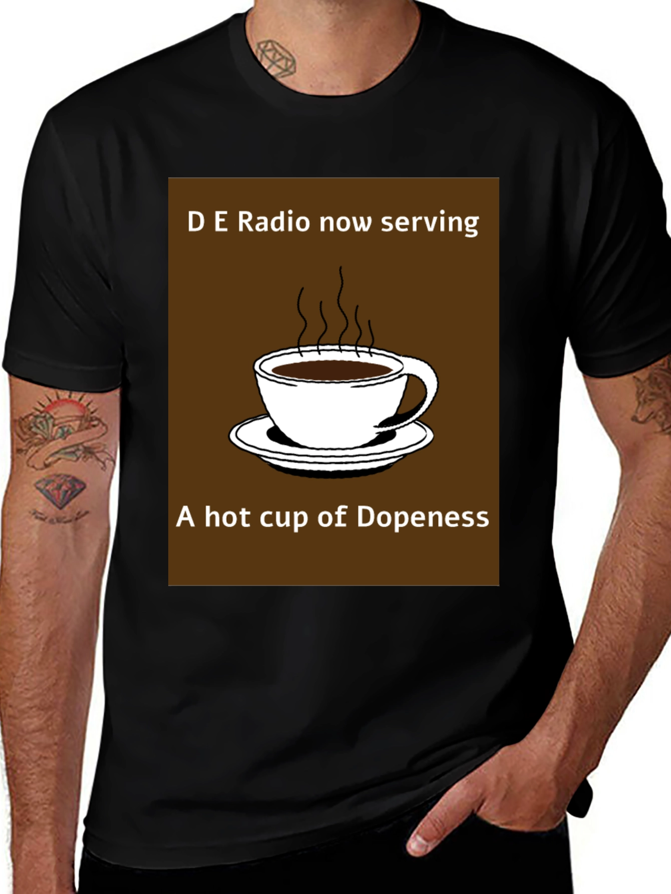 Variant 4 of D E Radio 'Dopeness' Coffee Graphic T-Shirt