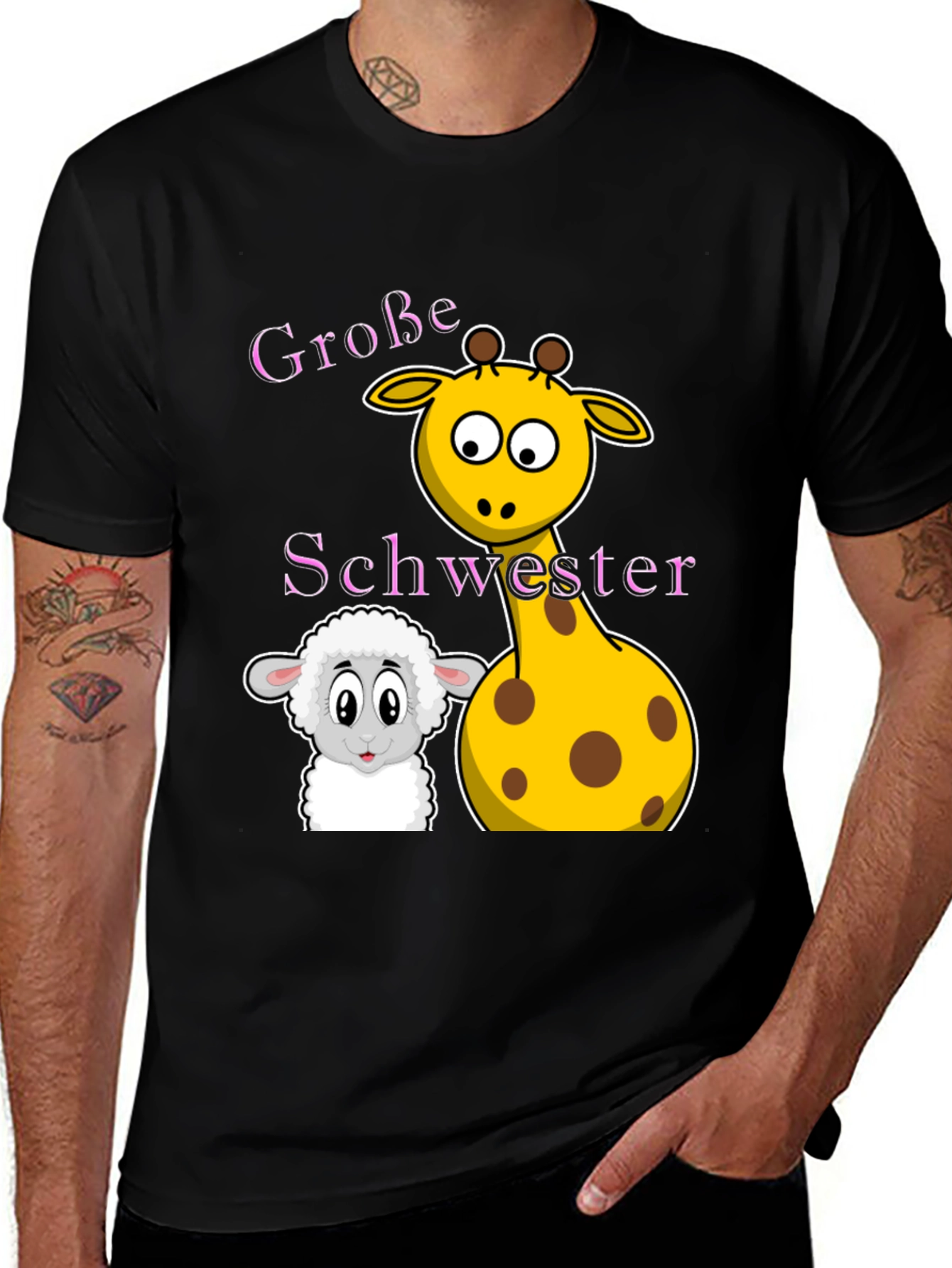 Variant 9 of Grosse Schwester Giraffe Sheep T-Shirt