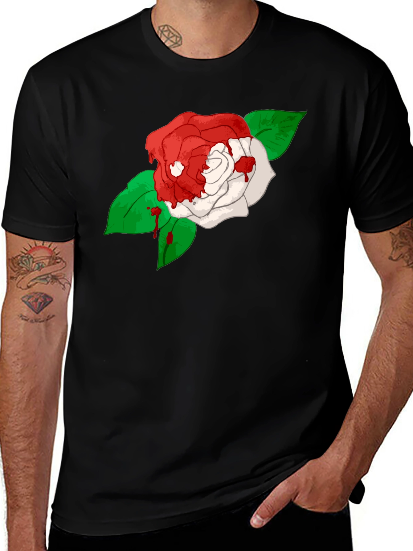 Variant 11 of Bleeding Rose Black T-Shirt