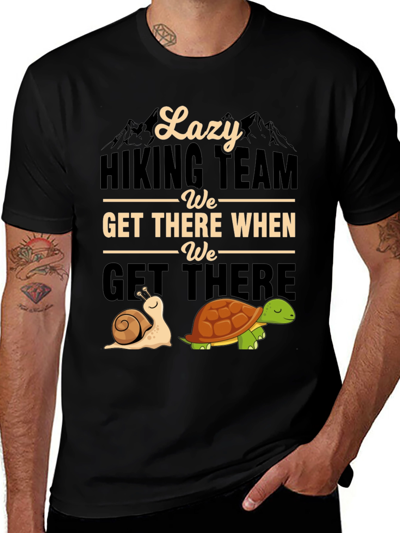 Variant 24 of Lazy Hiking Team T-Shirt Funny Snail & Turtle Tee