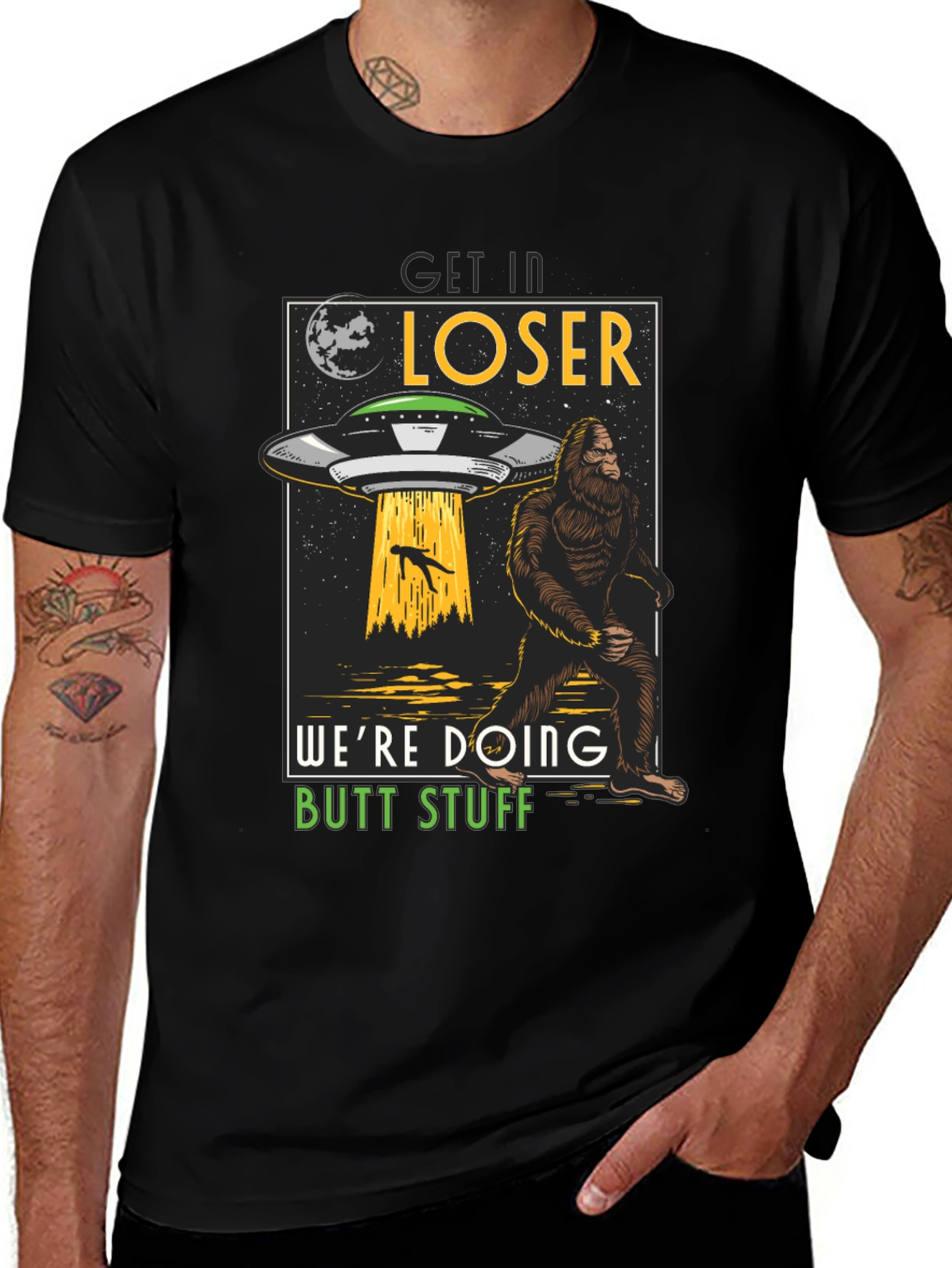 Variant 27 of Get In Loser Bigfoot UFO T-Shirt