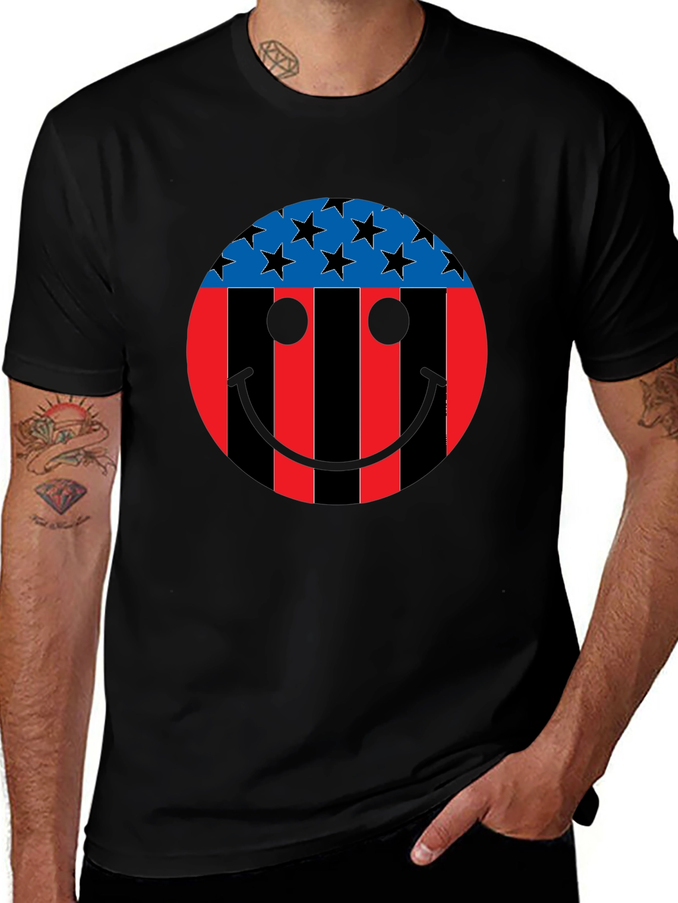 Variant 23 of Patriotic Smiley Face Graphic Tee